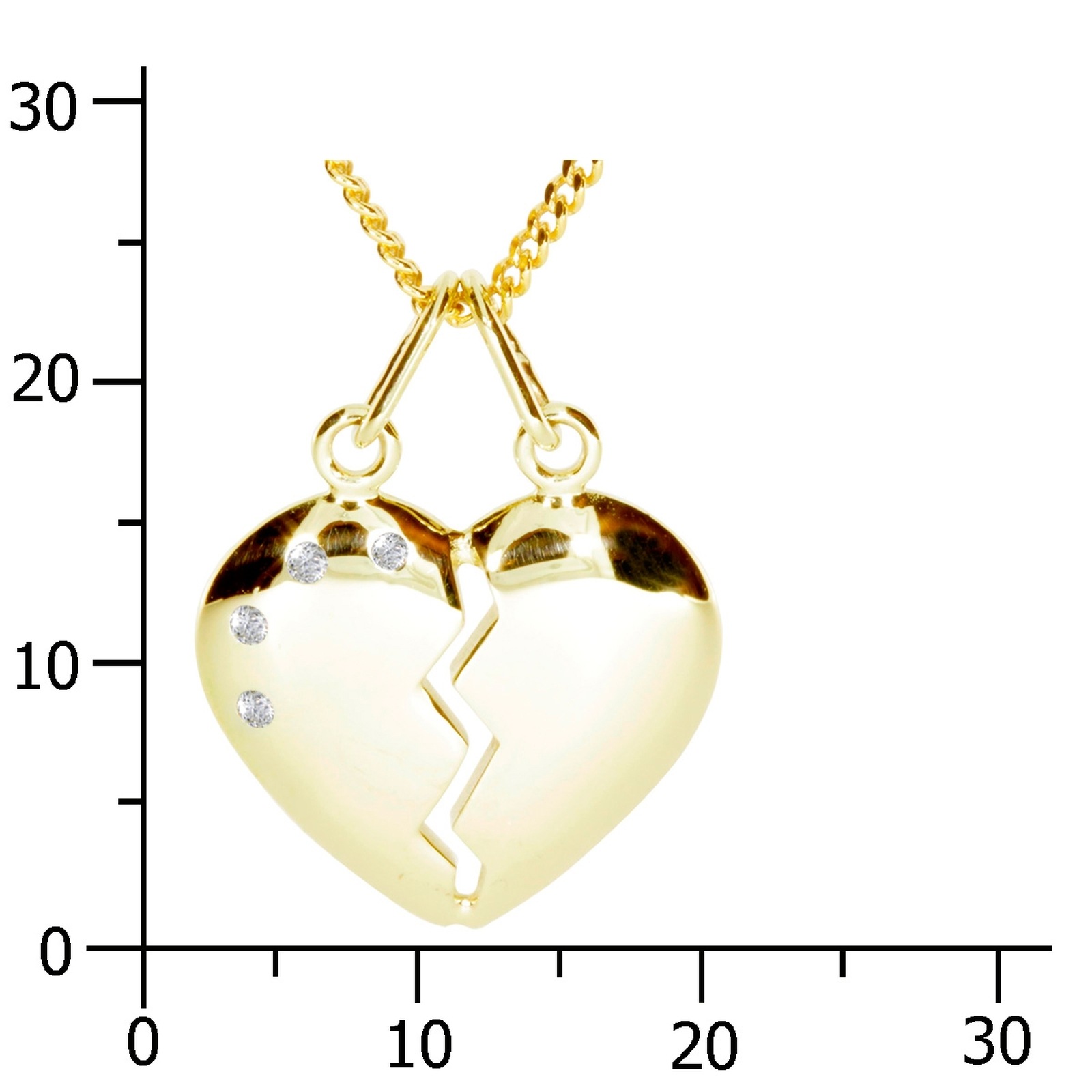 OSTSEE-SCHMUCK Kette mit Anhänger »Ostsee-Schmuck Kette mit Anhänger geteiltes Herz«, (2 tlg.)