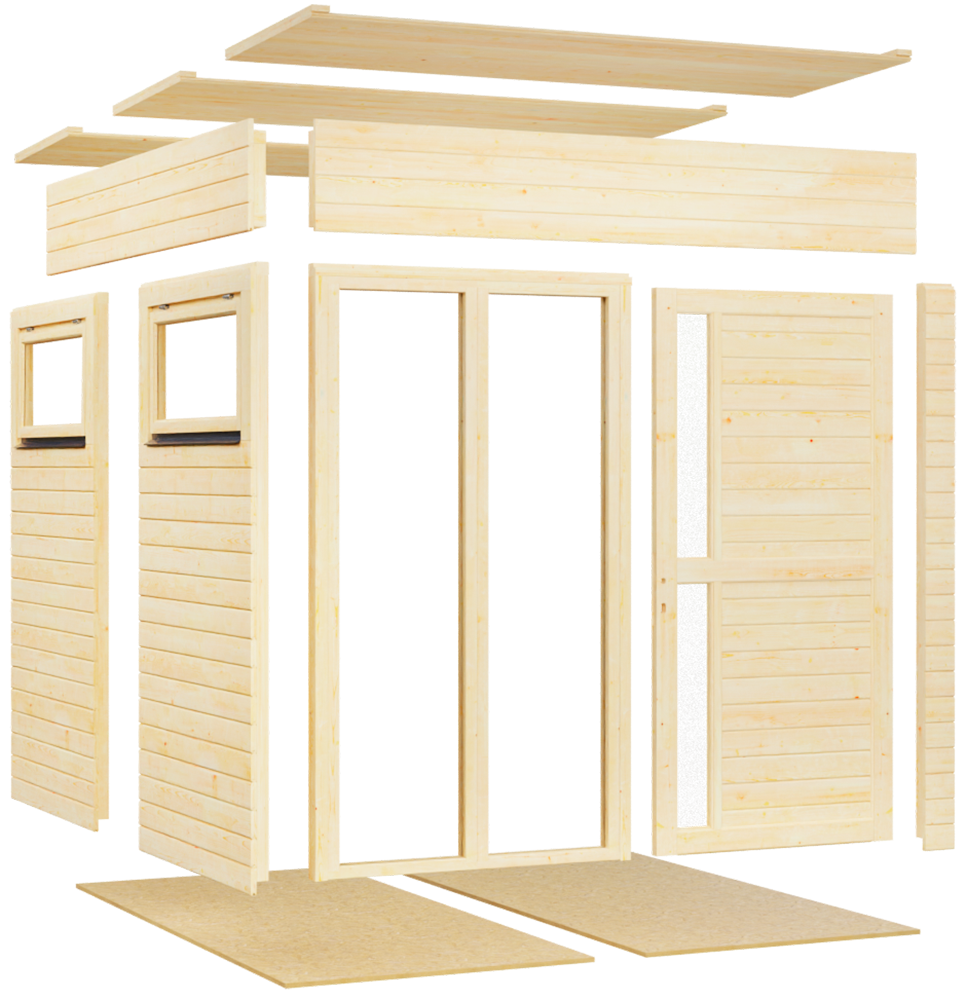 BERTILO Gartenhaus »Cubus 2 Office, in verschiedenen Farben«