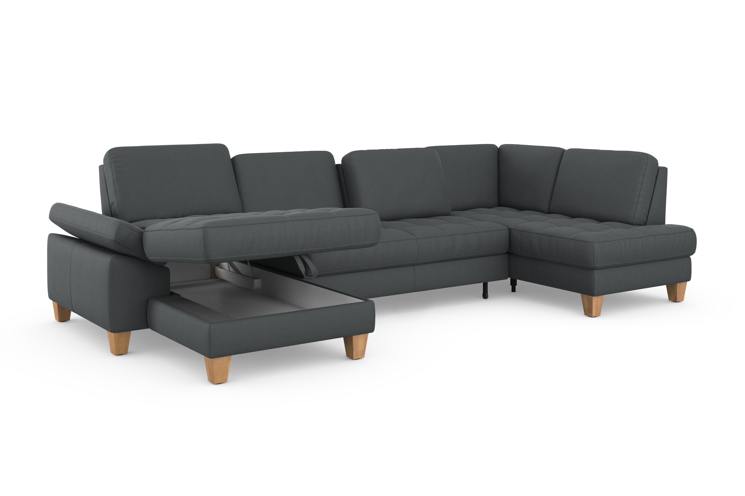 sit&more Wohnlandschaft »Westham U-Form«, wahlweise mit Bettfunktion, Bettkasten, Sitztiefenverstellung