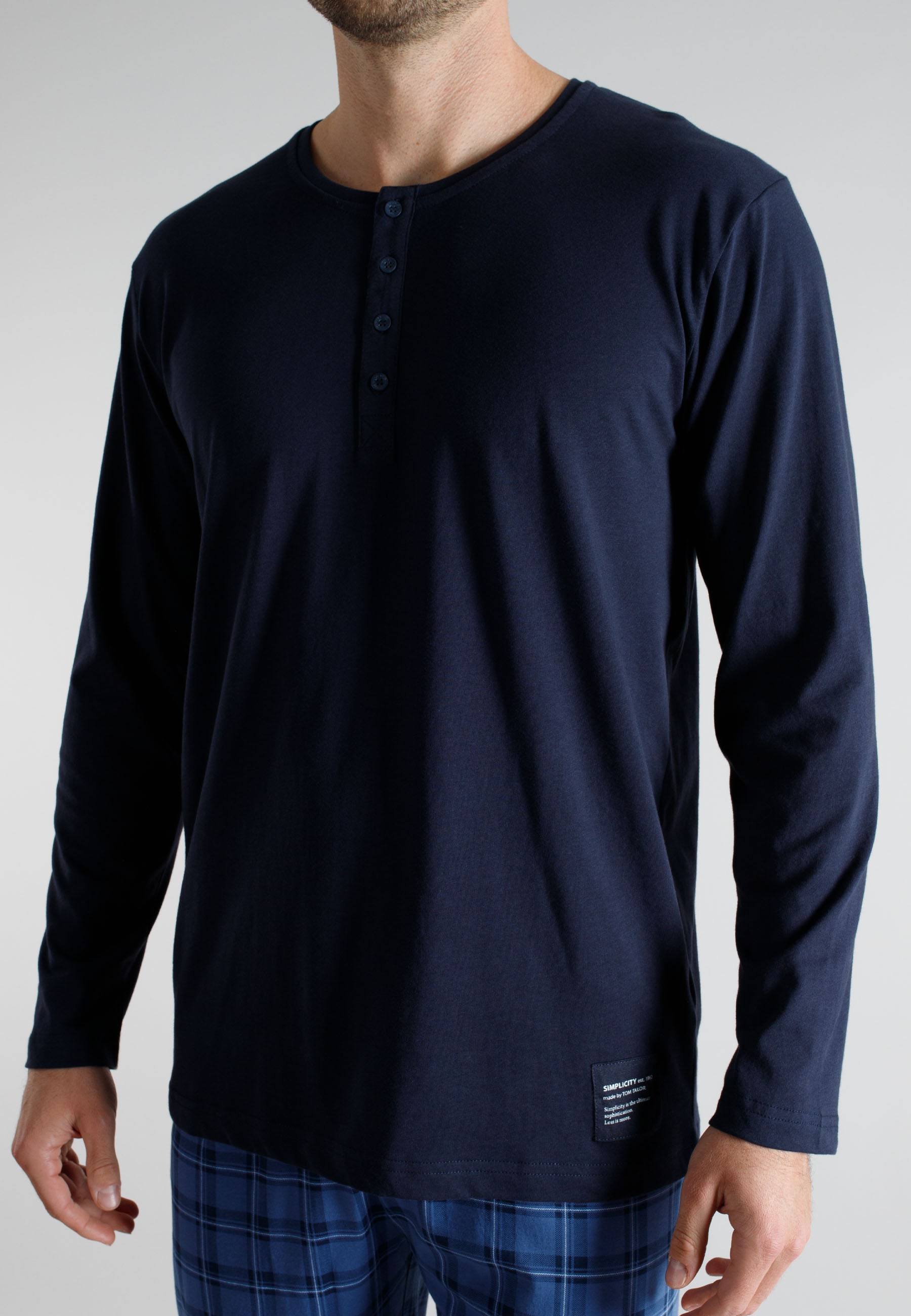 TOM TAILOR Pyjama aus Baumwolle, Single Jersey Material, verschiedene Größen
