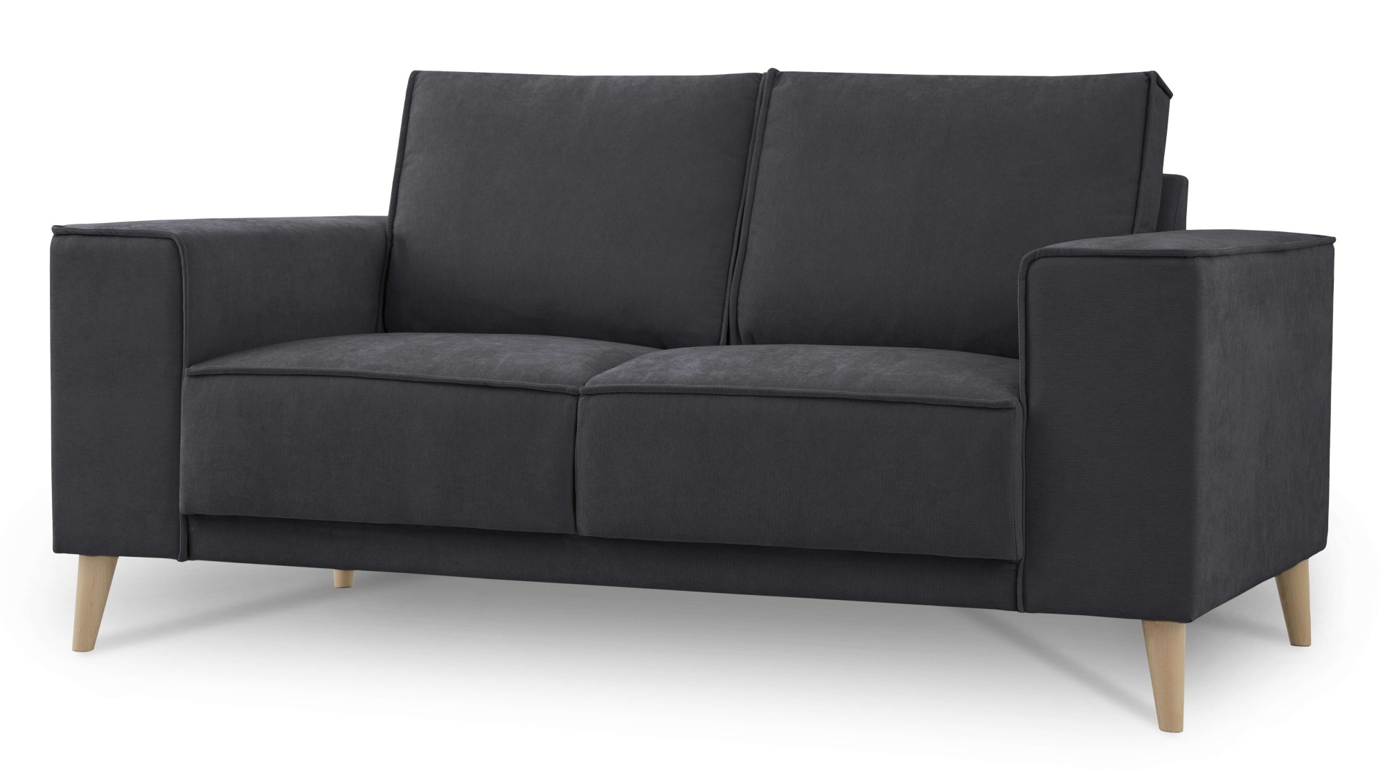 OTTO home 2-Sitzer »Oland Skandi, weicher Chenille-Stoff« 164 cm, Wellenunterfederung, Skandi-Design, Massivholzfüße