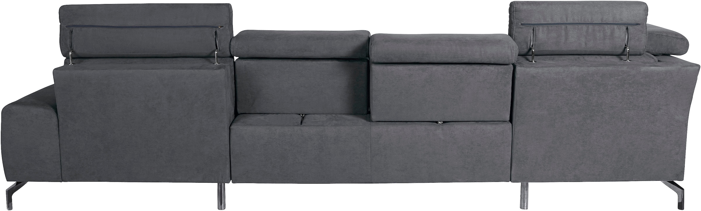 sit&more Wohnlandschaft »Gizeh U-Form«, 15 cm Fußhöhe, inklusive Sitztiefenverstellung und Kopfteilverstellung