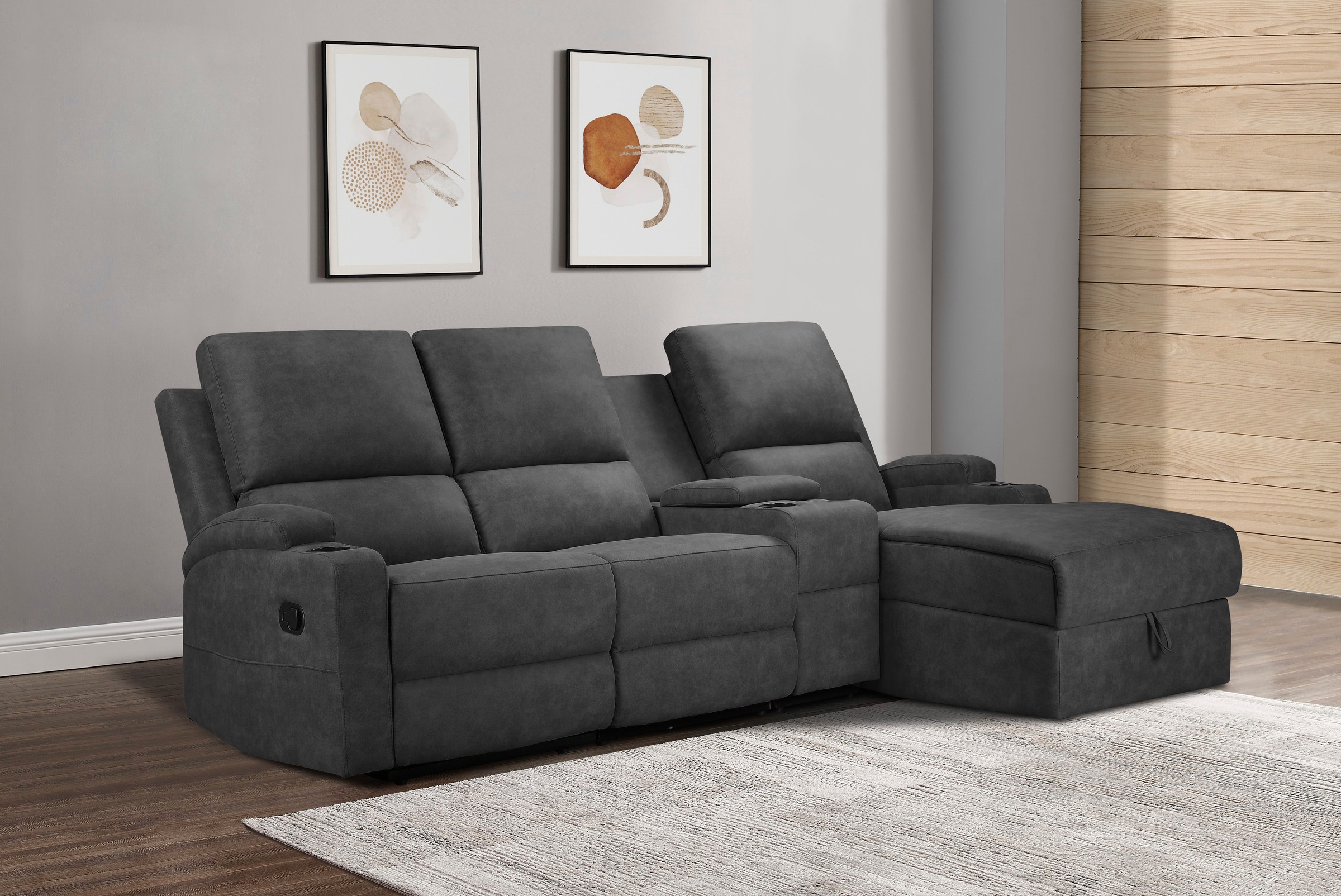 Home affaire Ecksofa »NAPORI Multimediasofa, 3er Kinosessel XXL, L-Form, 3 günstig online kaufen