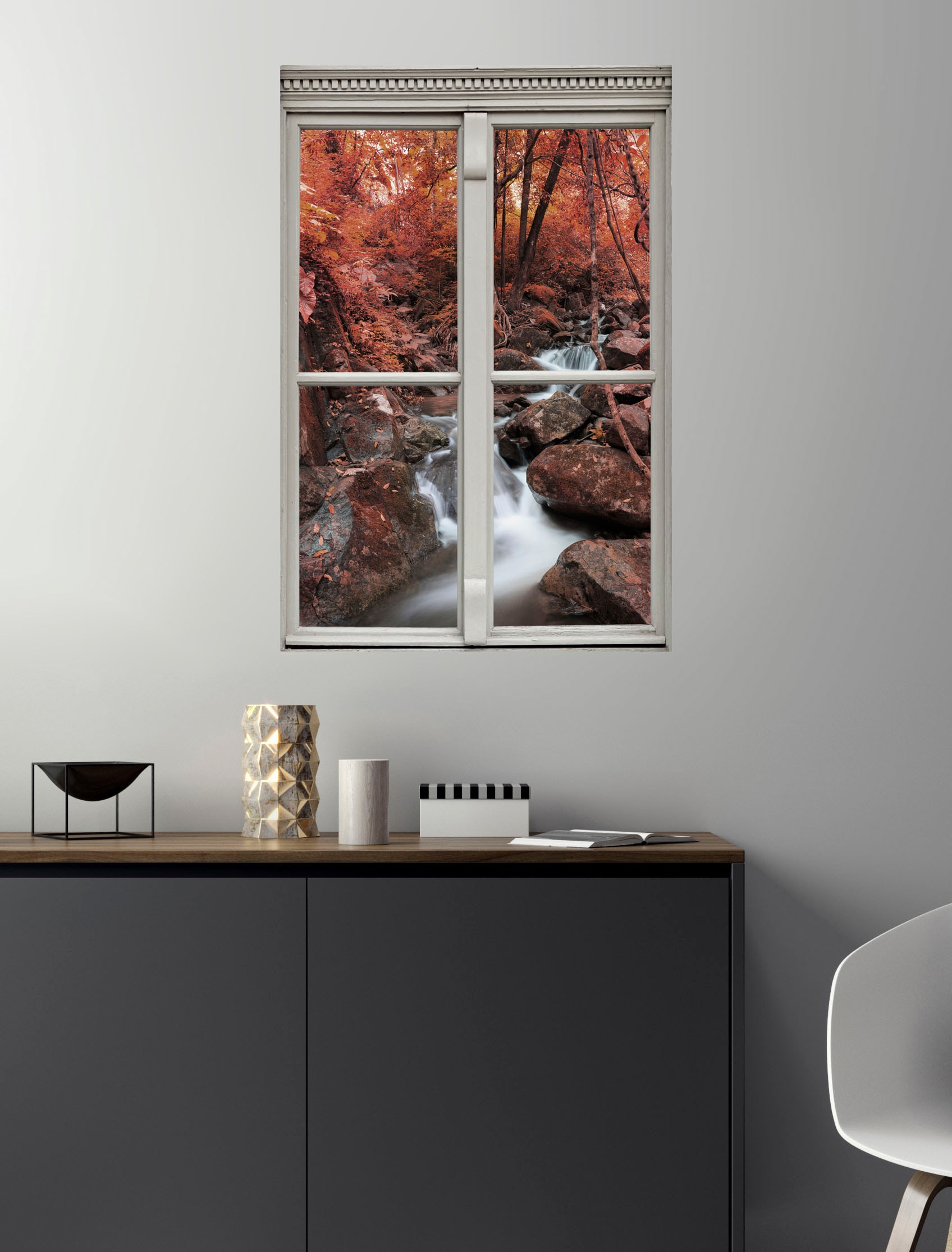queence Wandsticker »Bach«, Wandsticker, Wandbild, selbstklebend, 3D, Fenster