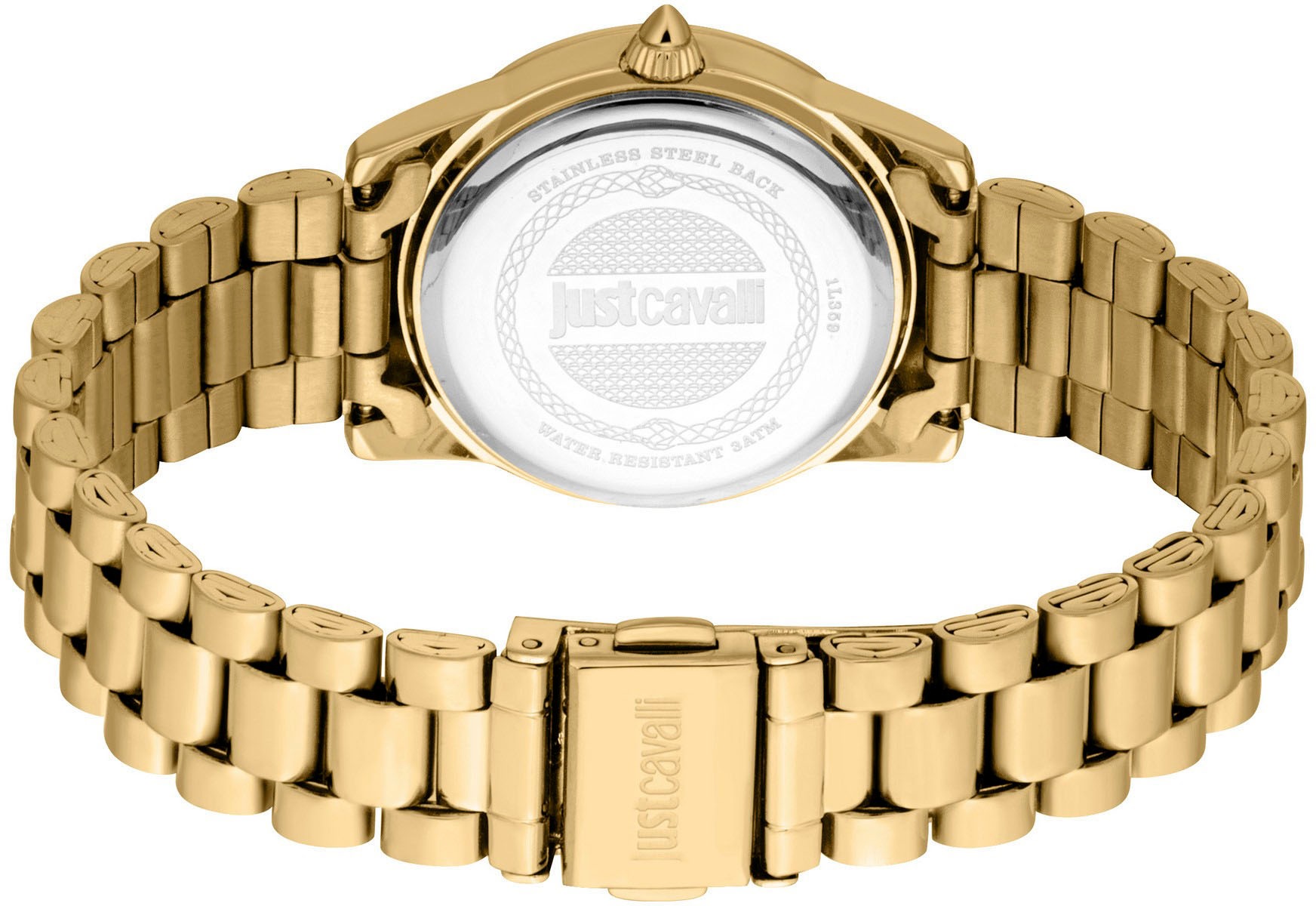 Just Cavalli Time Quarzuhr »Eterna«, (Set, 2 tlg., mit passendem Schmuckarmband), Armbanduhr, Damenuhr, Edelstahlarmband, Ideal auch als Geschenk