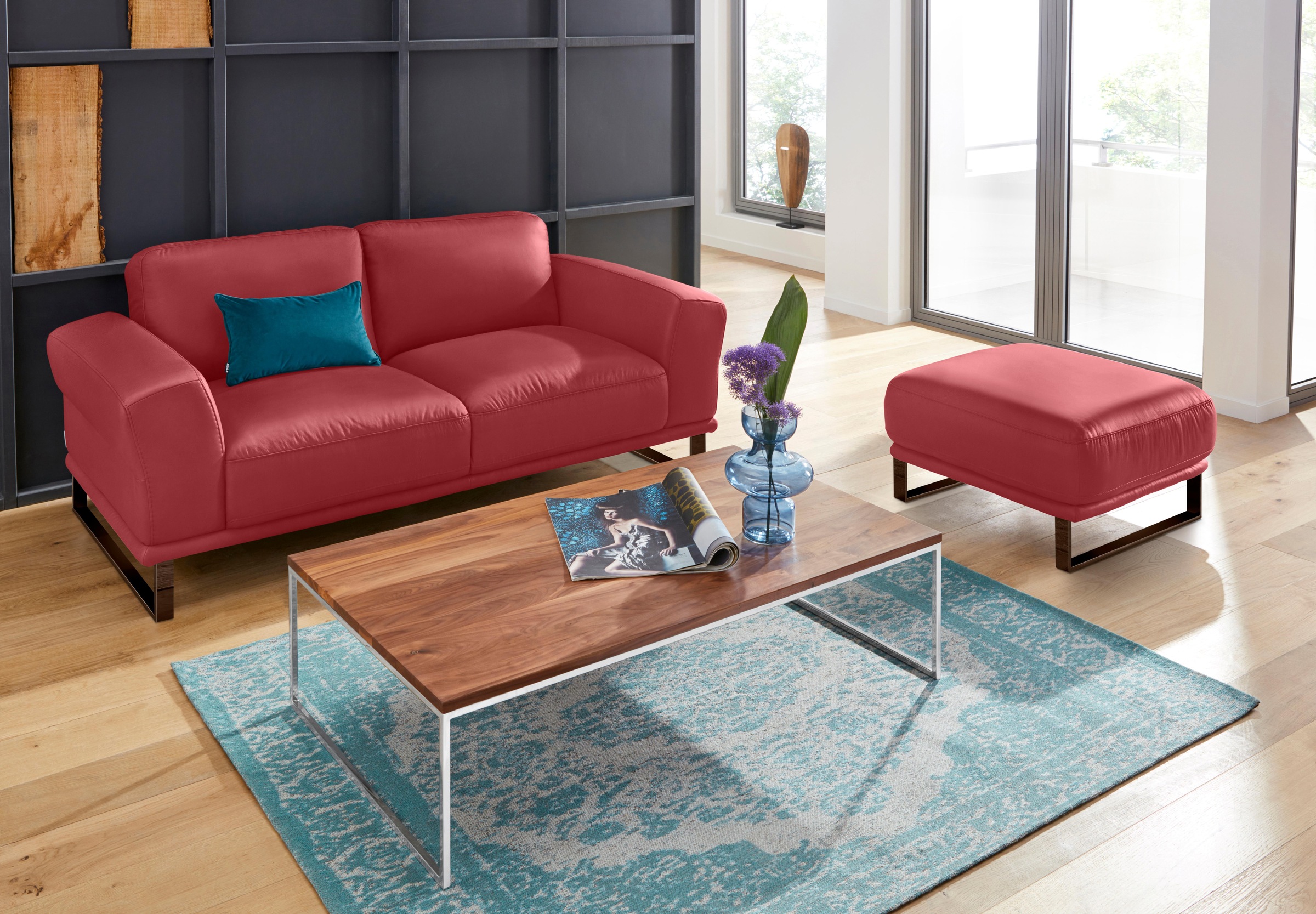 W.SCHILLIG Hocker »montanaa«, mit Metallkufen in Bronze pulverbeschichtet, Breite 71 cm