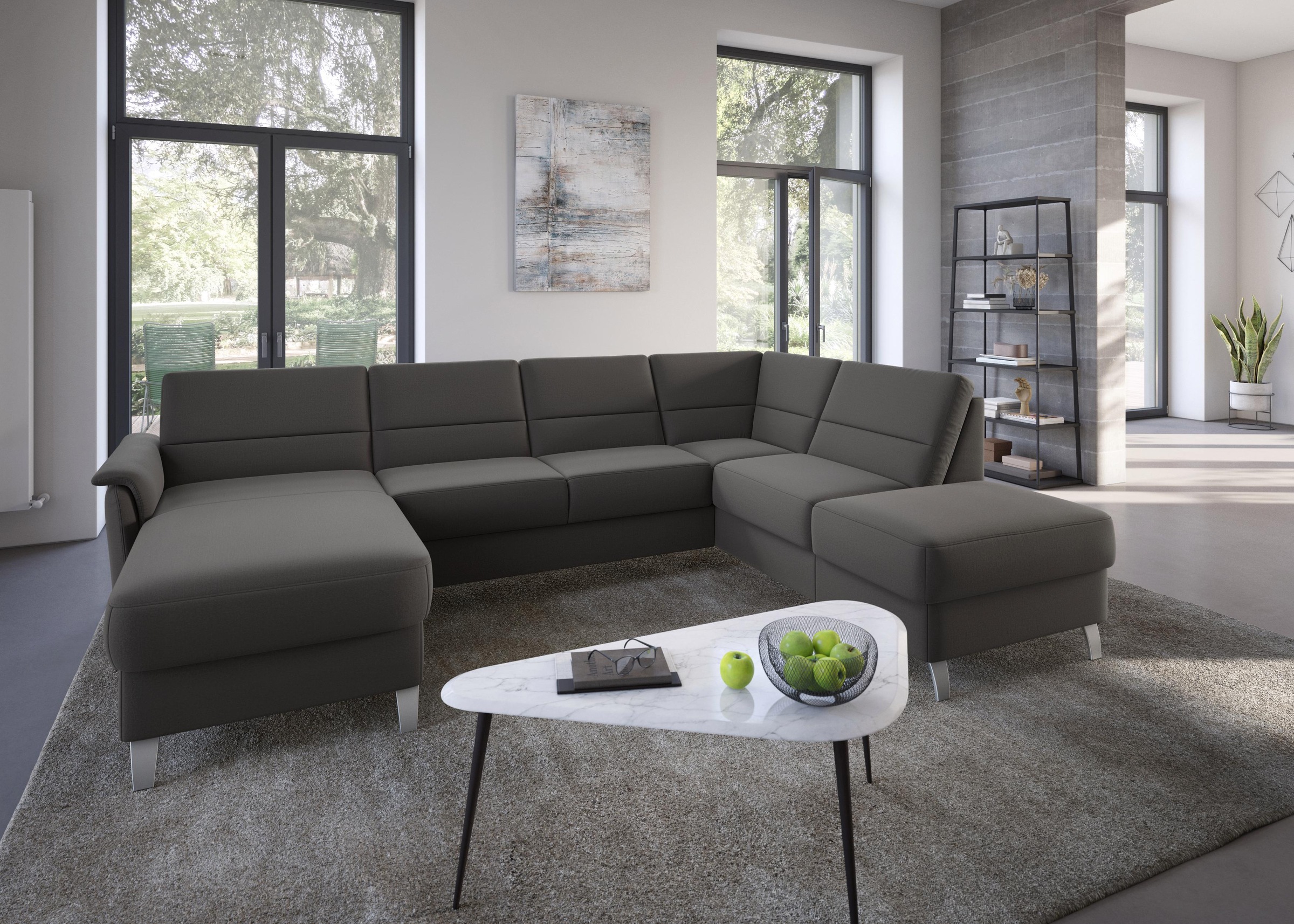 sit&more Wohnlandschaft »Palmera U-Form«, Federkern, wahlweise mit Bettfunktion und mit/ohne Stauraum
