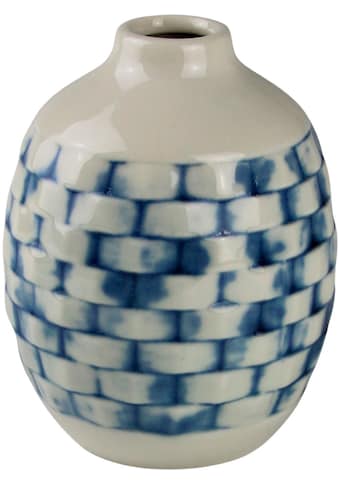 Dekovase »Karo, blau-weiß, Tischvase aus Keramik in bauchiger Form«, (1 St.)