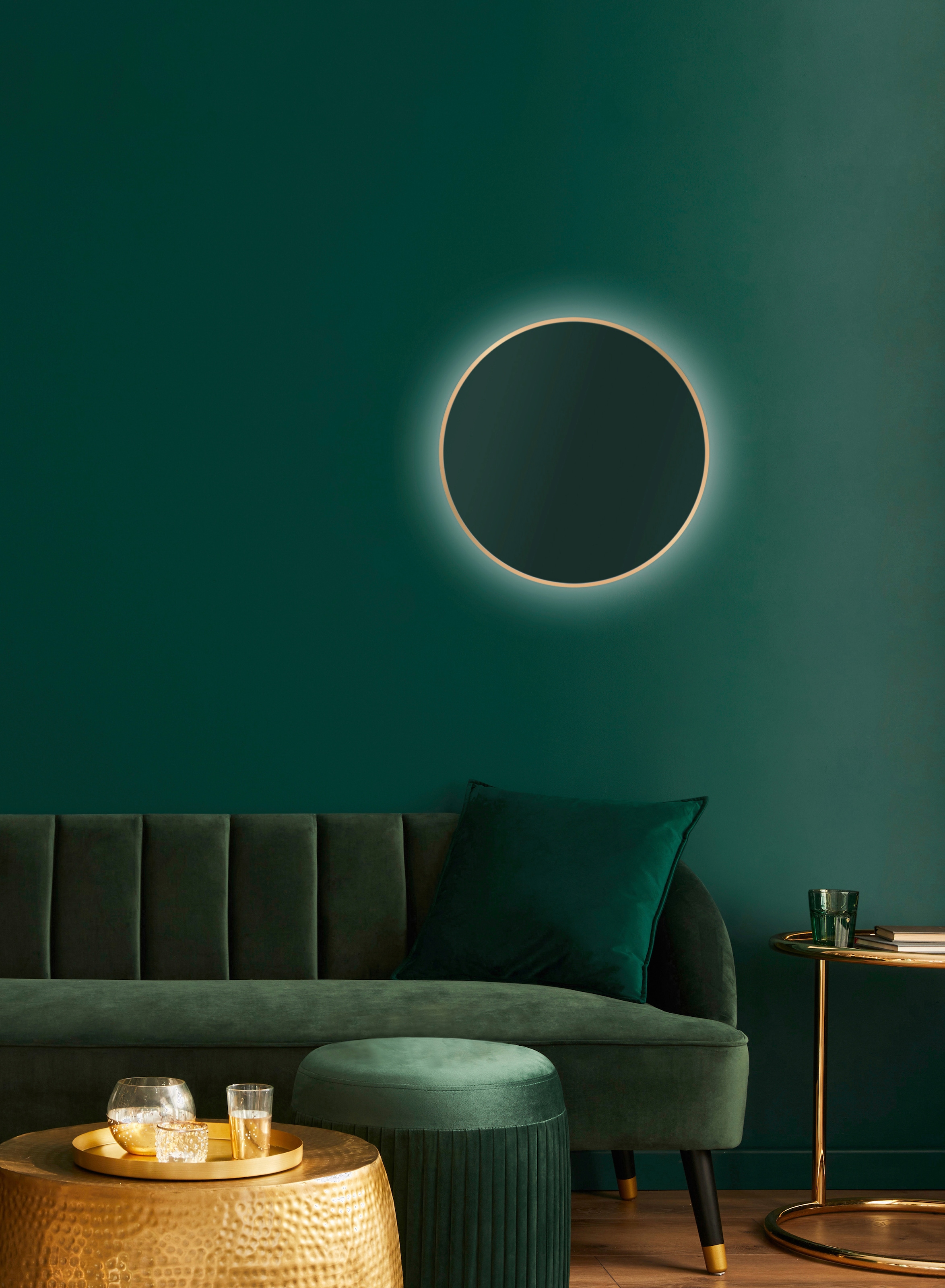 Talos LED-Lichtspiegel, rund, mit indirekter LED Beleuchtung, matt Ø 50 cm günstig online kaufen