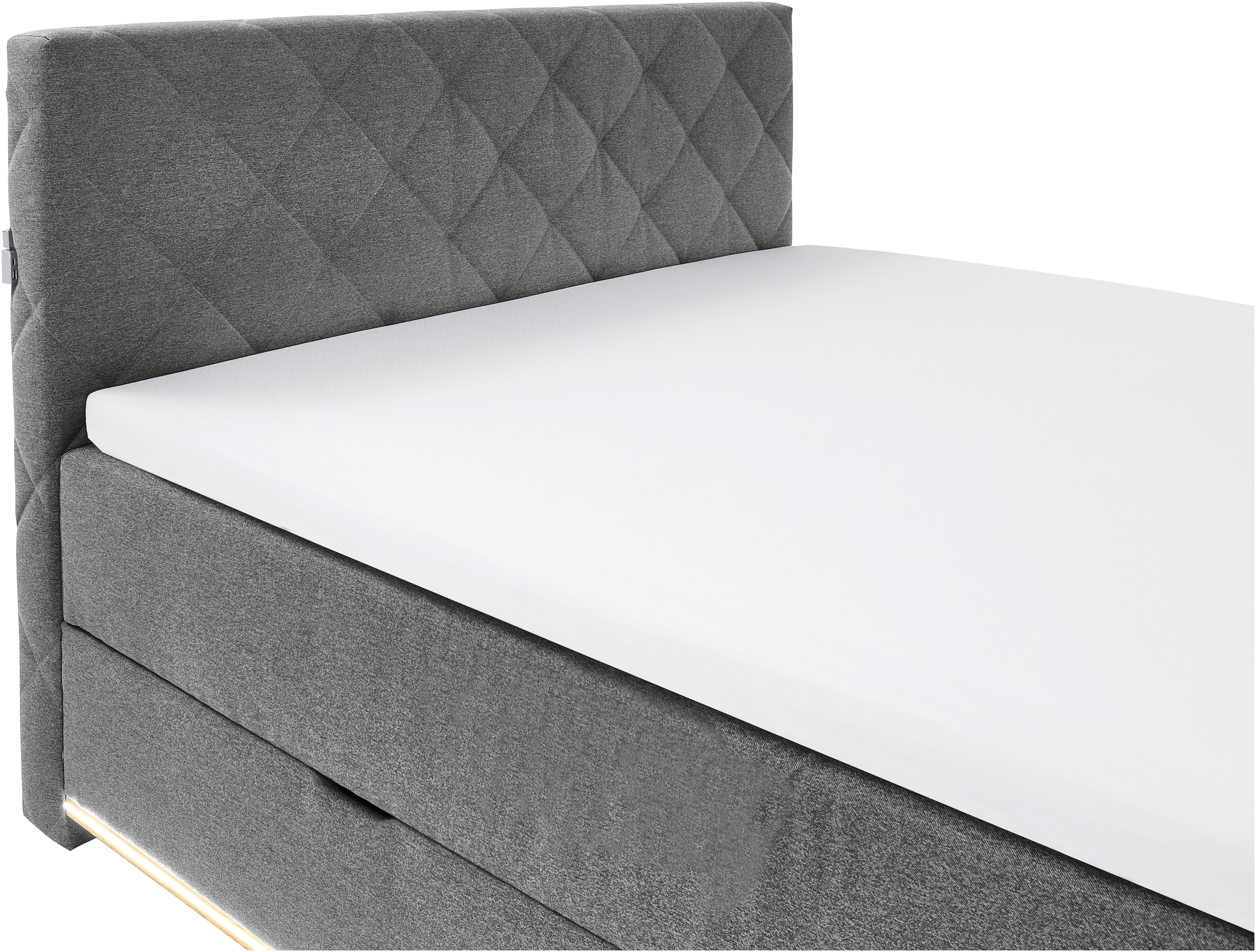 meise.möbel Boxspringbett »Messina«, inkl. Bettkasten, LED-Beleuchtung und Topper