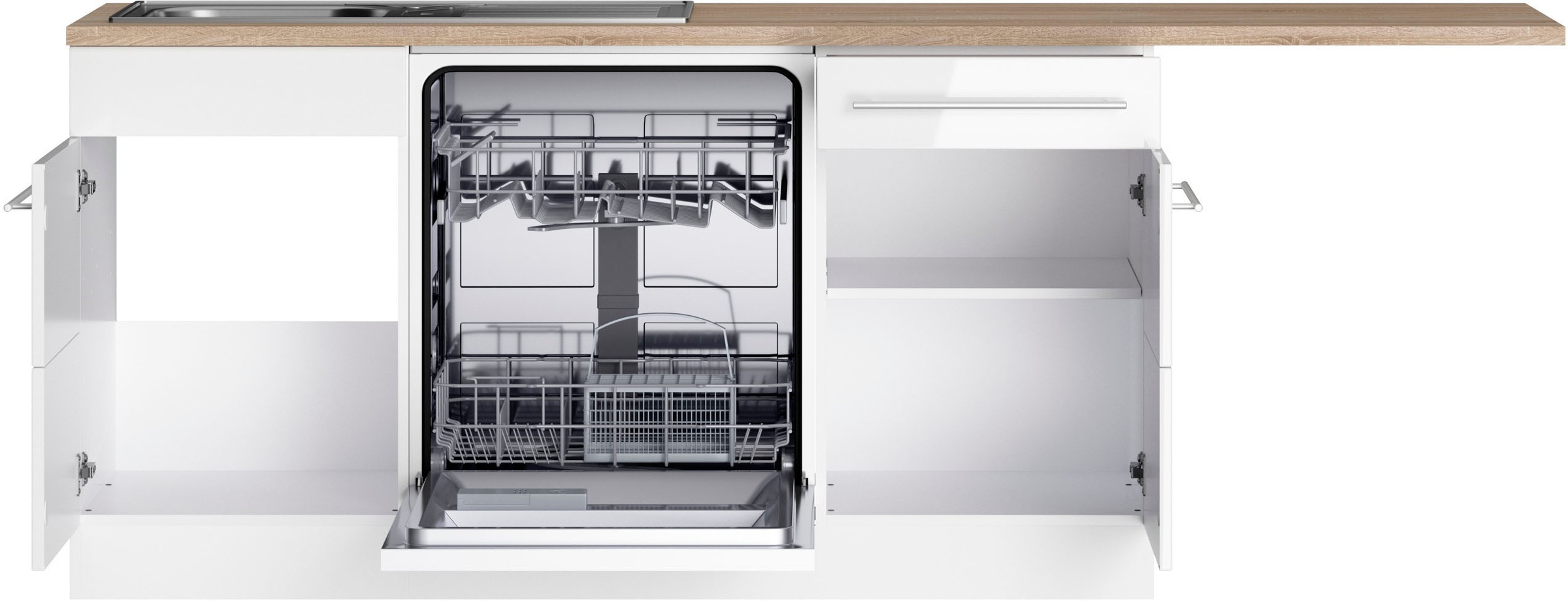 KOCHSTATION Winkelküche »KS-Wien«, Stellbreite 220 x 420 cm, wahlweise mit E-Geräten