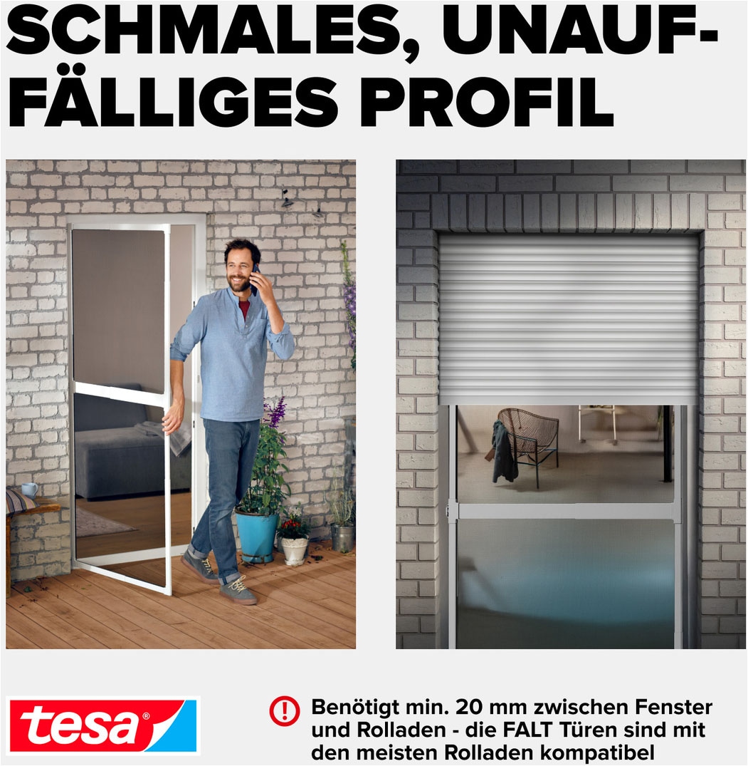 tesa Insektenschutz-Tür »FALT Alu Rahmen teleskopierbar Premium für Türen« Packung, Teleskop Alu Rahmen, 1 Stk. tlg. Alu Insektenschutz 80 cm x 170 cm bis 100x cm x 220 cm