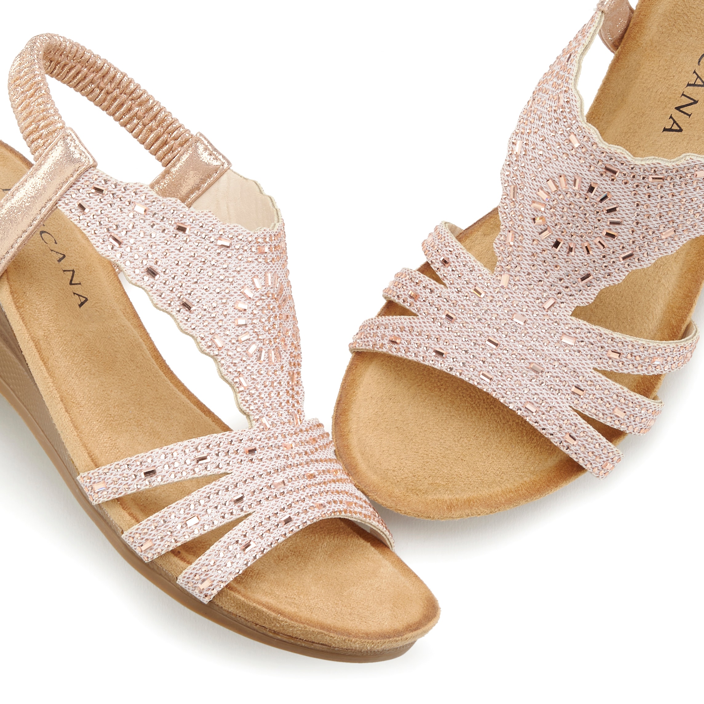 LASCANA Sandalette »Sommerschuh«  Sandale, Sommerschuh mit Glitzerdetails und elastischem Riemchen