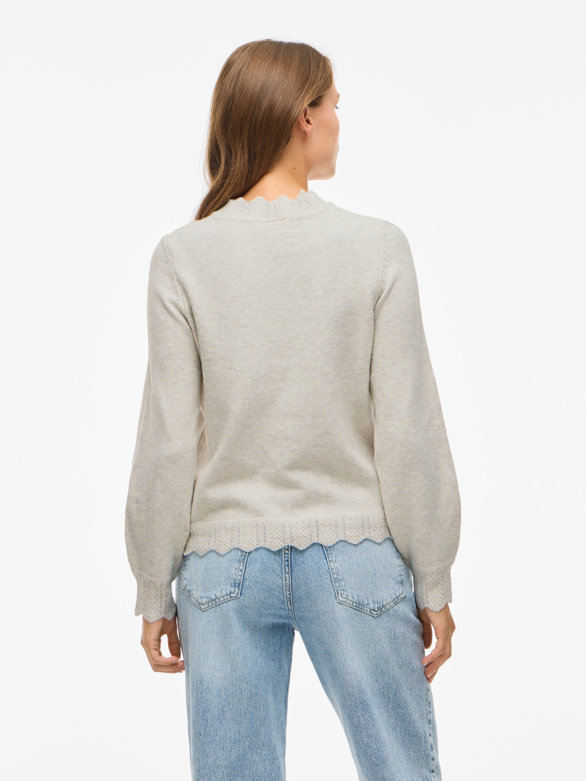 Vila Strickpullover »VINIKOLINA O-NECK L/S KNIT TOP - NOOS« Materialmix, regular fit