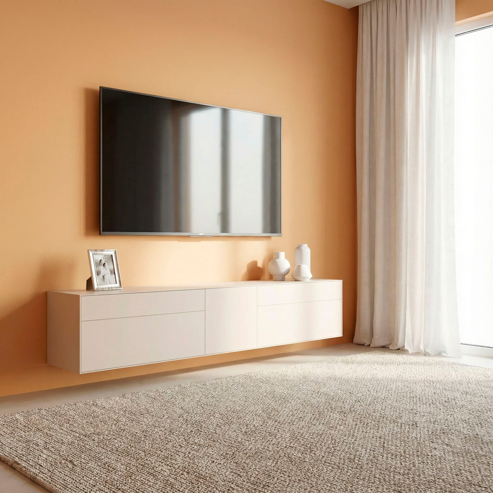 LeGer Home by Lena Gercke Lowboard »Essentials, TV-Board, TV-Kommode, TV-Schrank,  TV-Möbel« 2 Stk. tlg. Breite: 277 cm, UV lackiert, Push-to-open-Funktion