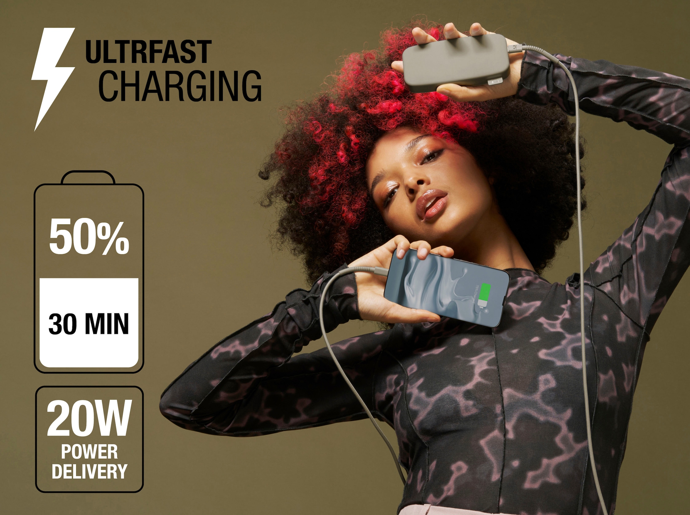 Fresh´n Rebel Powerbank »Power Pack 12000mAh mit USB-C, Ultra Fast Charge & 20W PD«