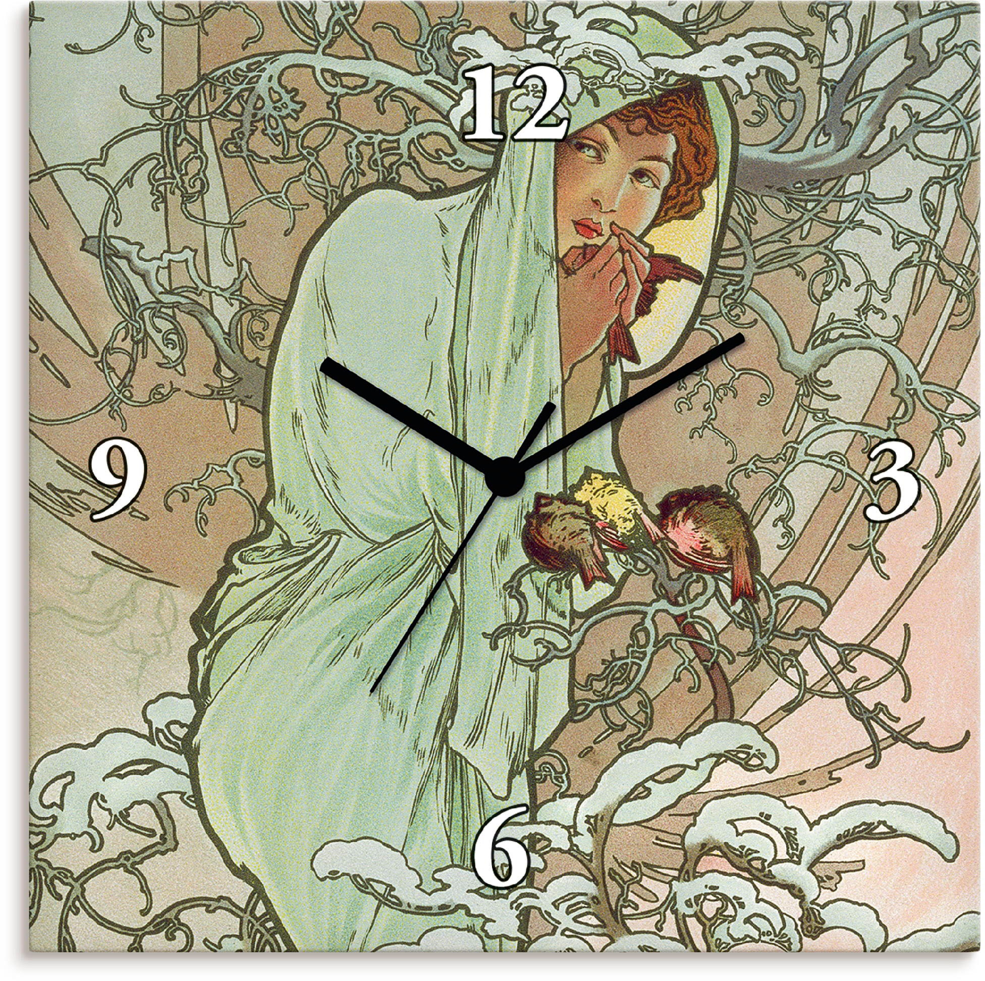 Artland Wanduhr »Hiver (Winter), 1896«, wahlweise mit Quarz- oder Funkuhrwe günstig online kaufen