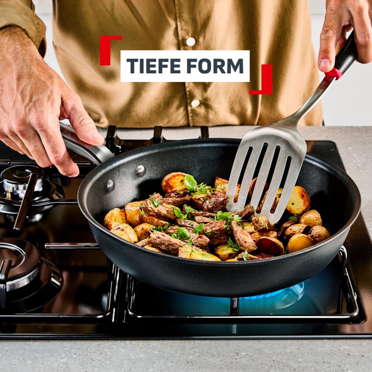 Tefal Bratpfanne »Experience Unbreakable« Aluminium 1 tlg. FusionCore Antihaftversiegelung, Induktion, Temperaturanzeiger