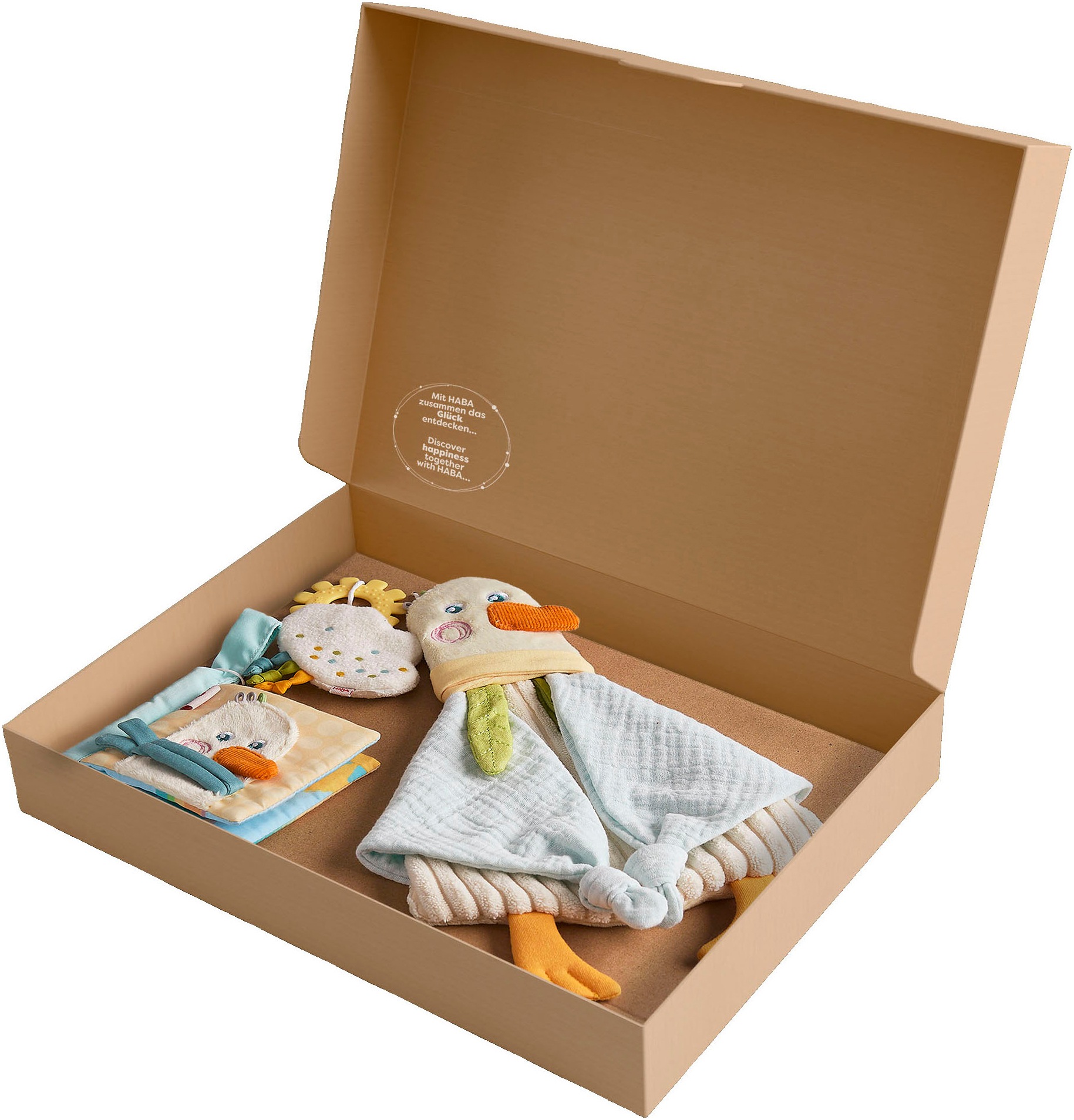Haba Greifspielzeug »Baby-Spiel-Set Gans, 3-in-1«, (3 tlg.)