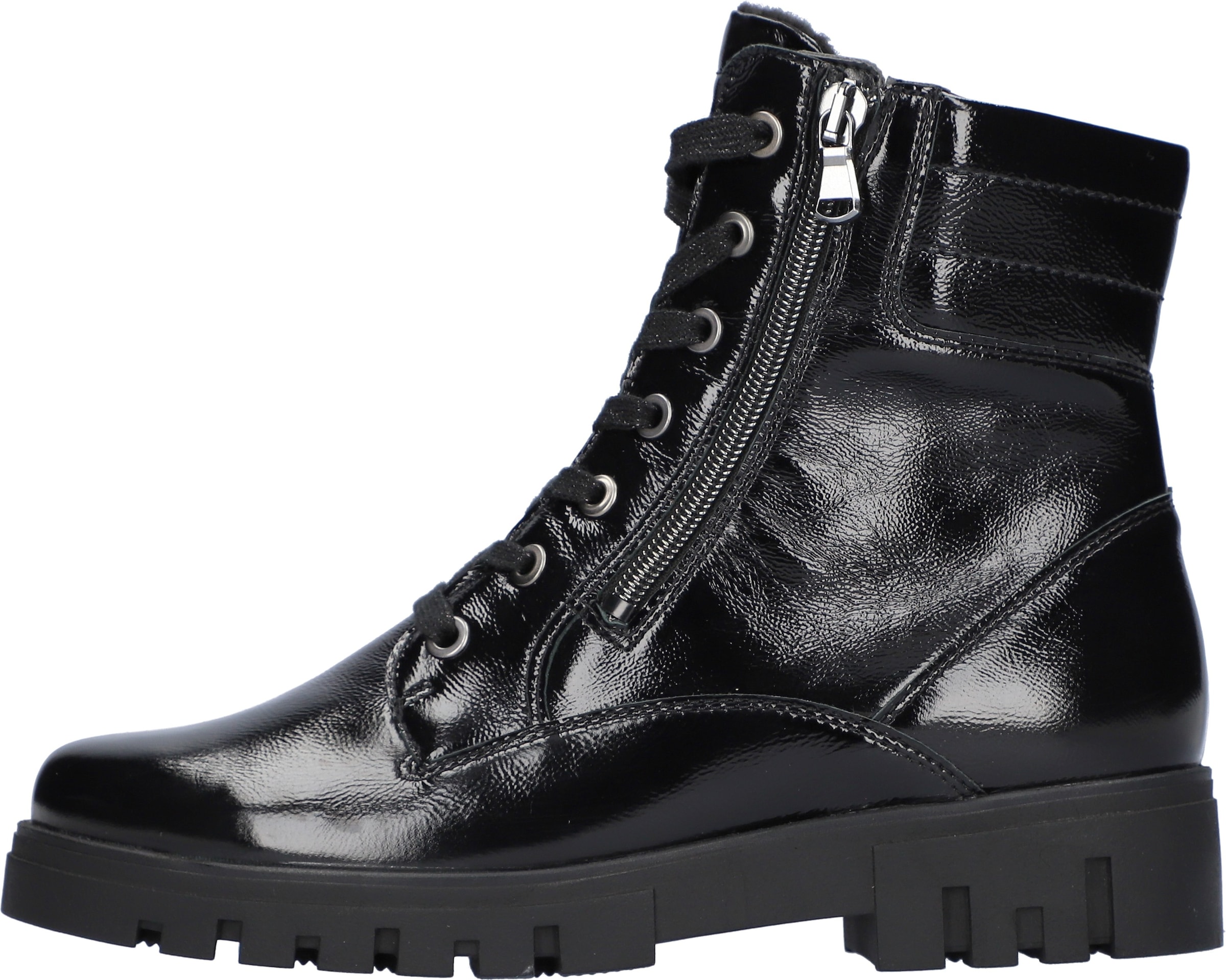 Waldläufer Schnürstiefelette »H-SERENA«, Schnürboots, Lackstiefelette, in Bequemweite G (=weit)
