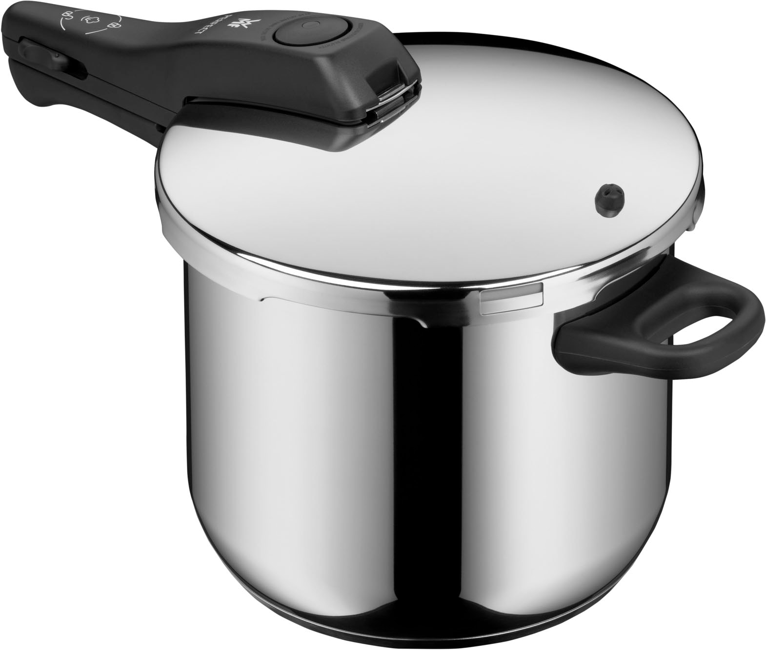 WMF Schnellkochtopf »Perfect One Pot, Dampfkochtopf 6,5l + 3l, großes Kochsignal, Induktion« 1 Druckkochtopf (V 6,5l, Ø 22cm), 1 Bratpfanne (V 3,0l, Ø 22cm),  Cromargan® Edelstahl Rostfrei 18/10