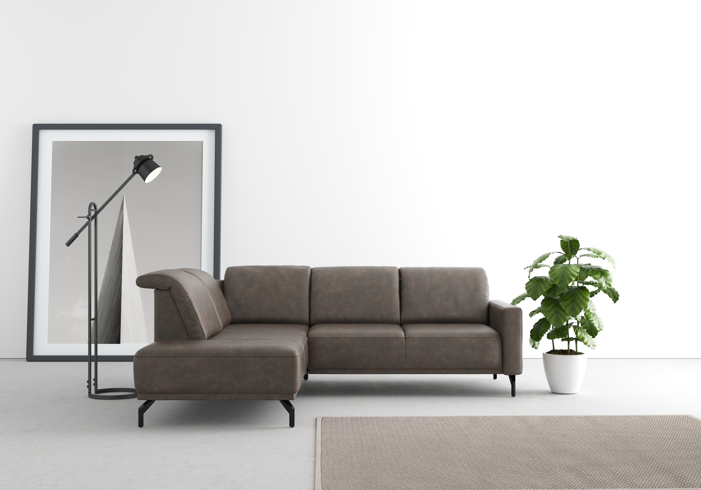sit&more Ecksofa »Bailando L-Form«, wahlweise mit Kopfteilverstellung und Vorziehsitz, motorisch