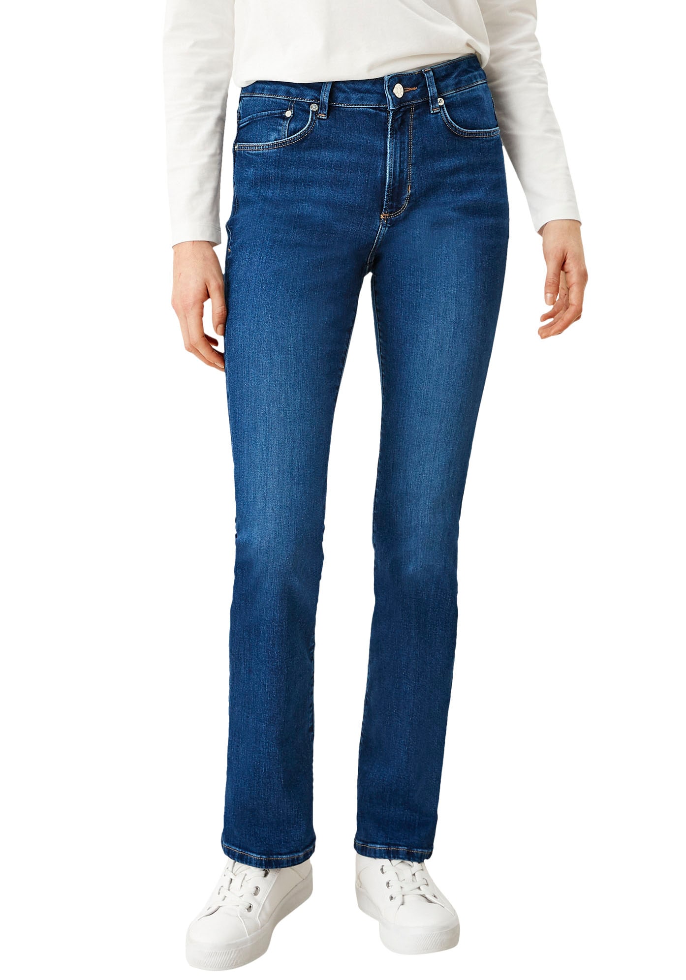 s.Oliver Bootcut-Jeans »BEVERLY«, in Stretch-Qualität, mit Nieten an den Taschen