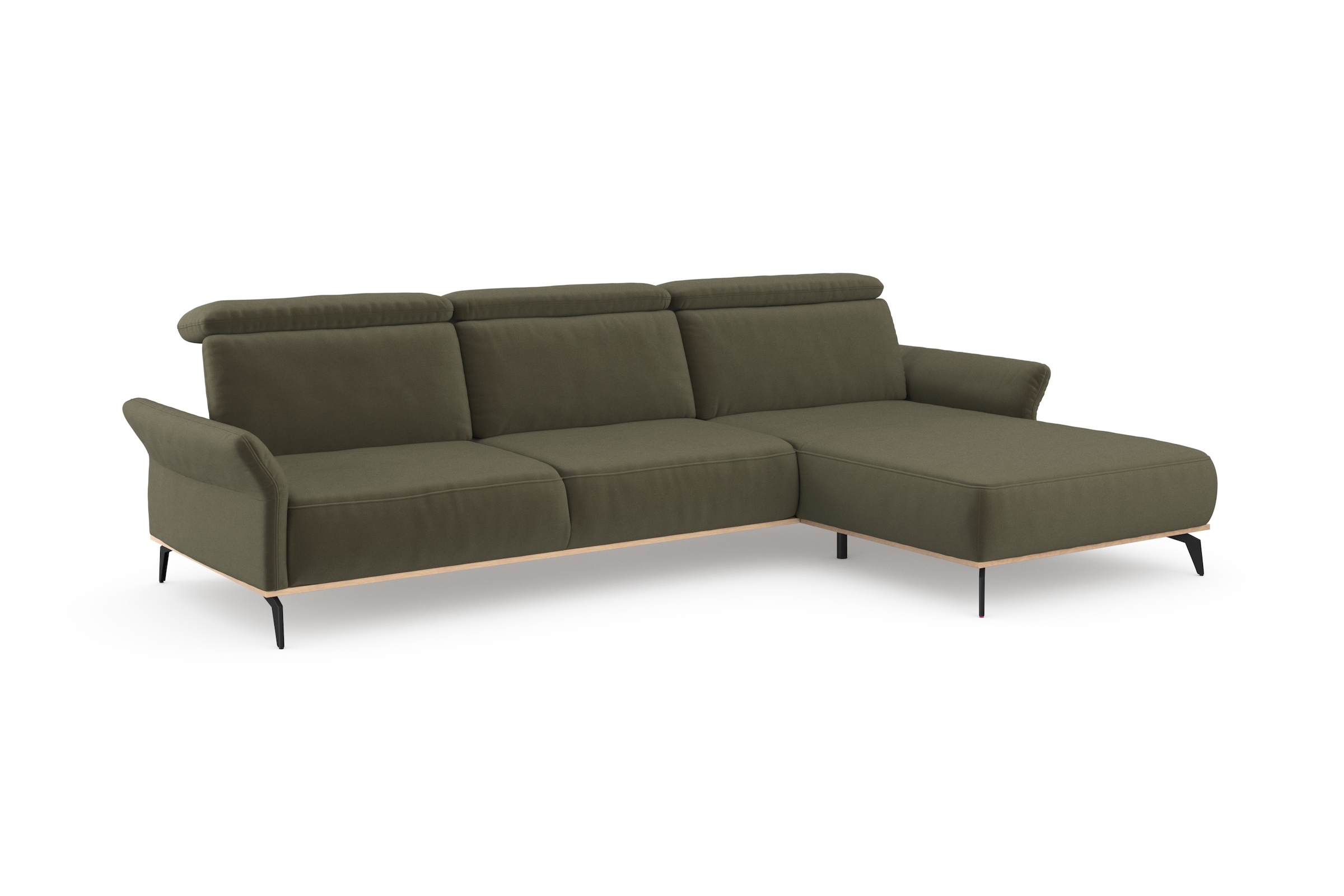 Home affaire Ecksofa »Fjord L-Form« massiv, wahlweise mit Armlehnfunktion, Kopf- Sitztiefenverstellung