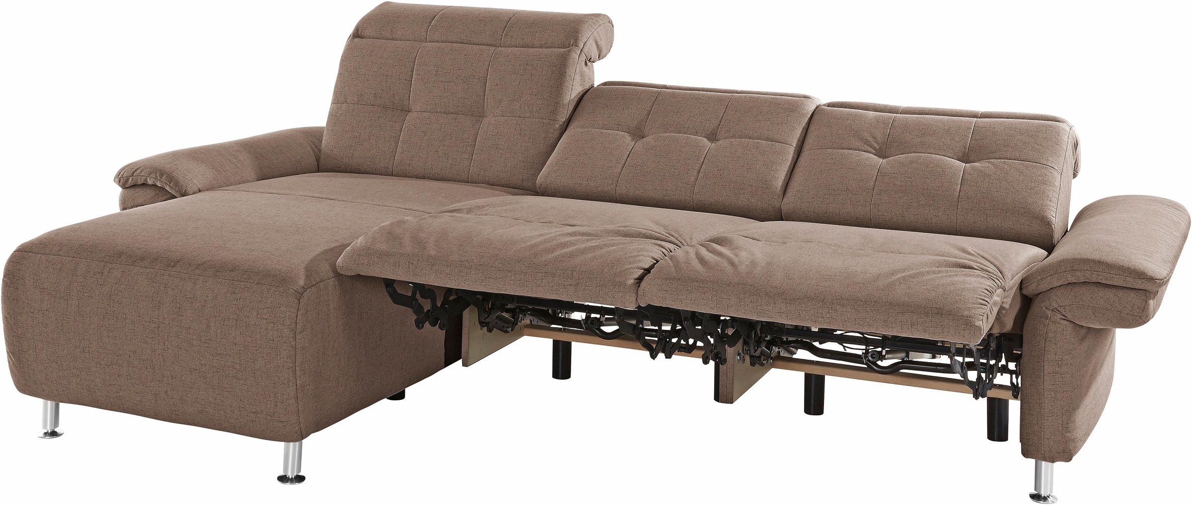 Places of Style Ecksofa »Manhattan L-Form«, 2 Sitze mit elektrischer Relaxfunktion, verstellbare Armlehnen
