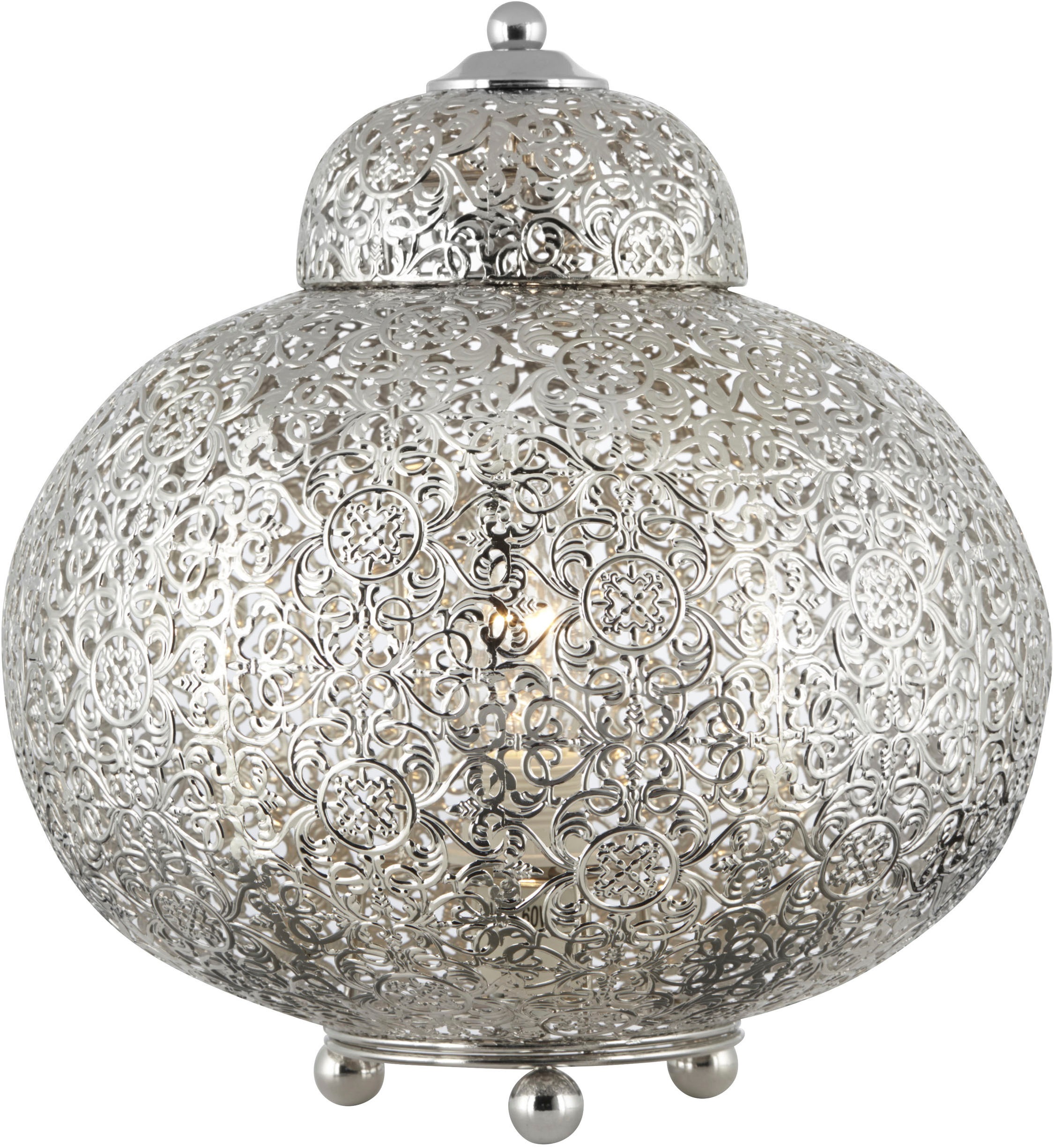 Searchlight Tischleuchte »Fretwork Tischleuchte - Lasergeschnittenes Nickelmetall« E27 1 Stk.