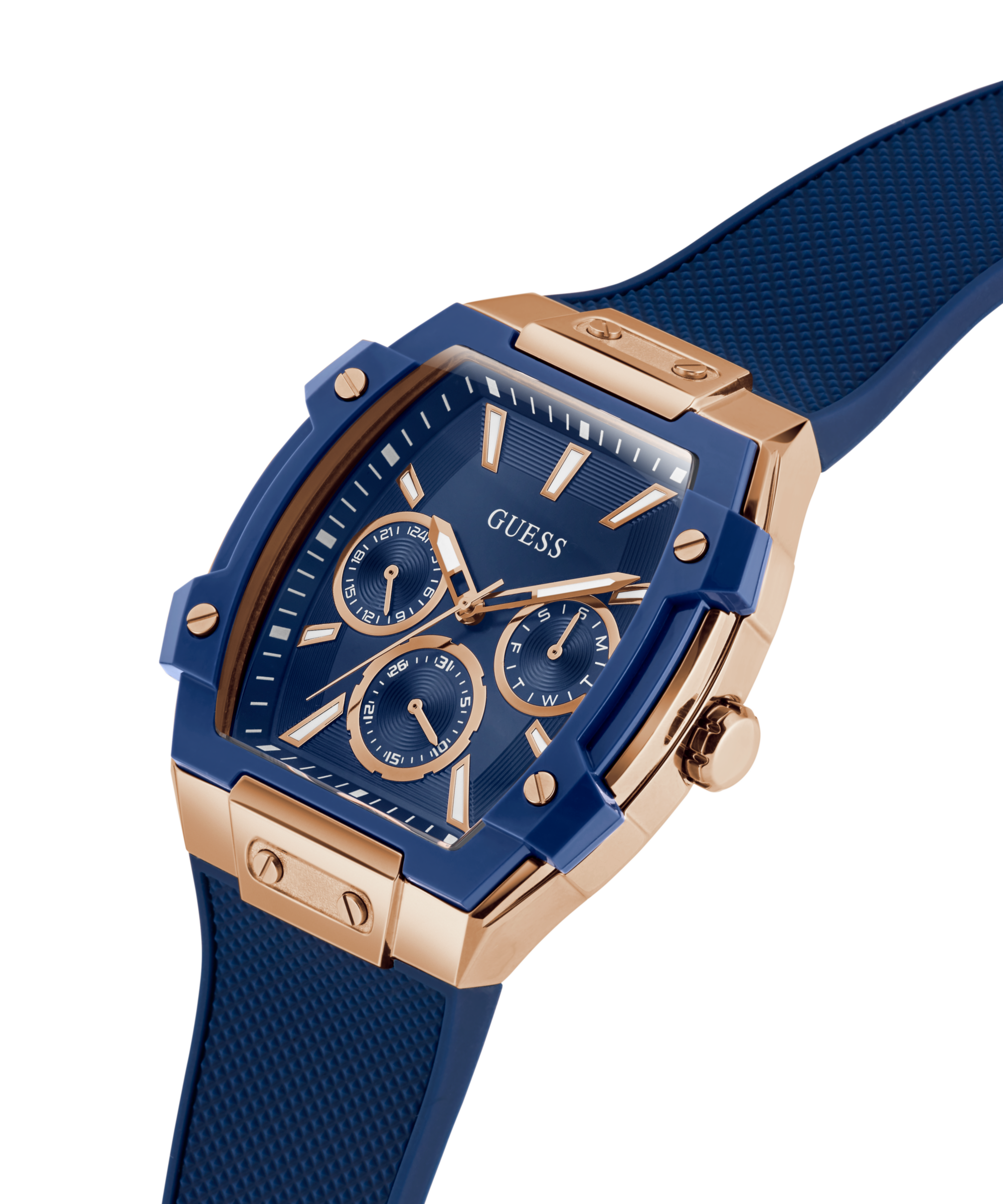 Guess Multifunktionsuhr »PHOENIX«, Quarzuhr, Armbanduhr, Herrenuhr, Silikonarmband, Datum