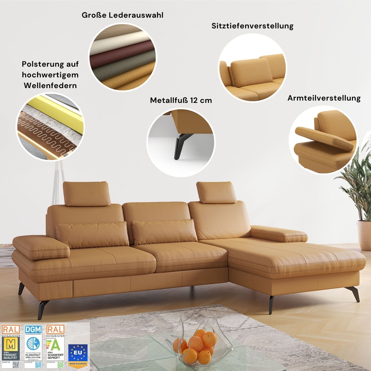 sit&more Ecksofa »Morris Jubi L-Form«, inkl. Armteilfunktion und 1 Zierkissen, wahlweise mit Bettfunktion