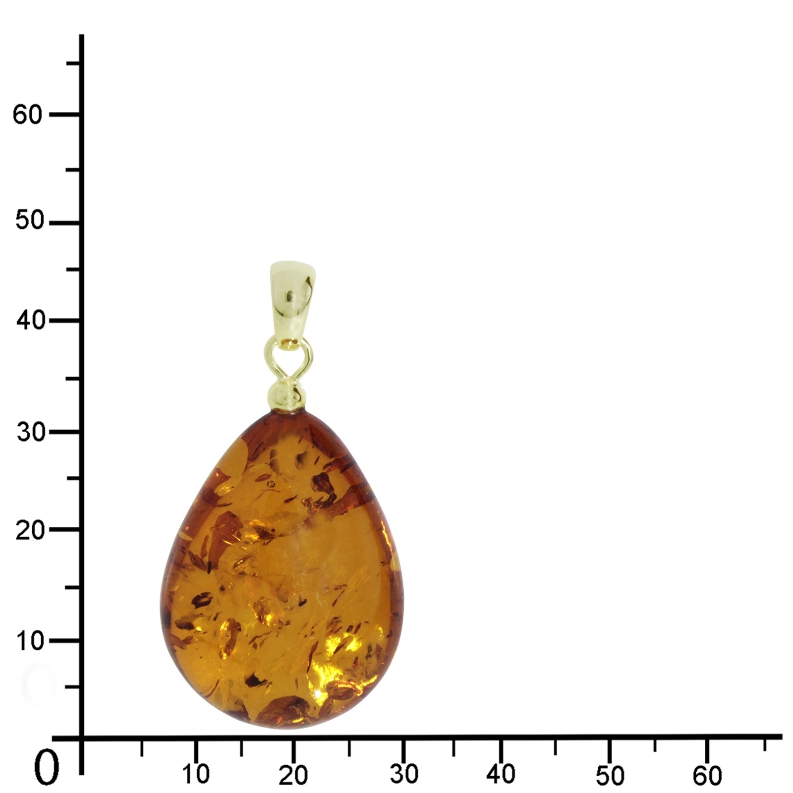 OSTSEE-SCHMUCK Kettenanhänger »Ostsee-Schmuck Anhänger Tropfen ca. 34 mm lang - Gold 585/000«, (1 tlg.)