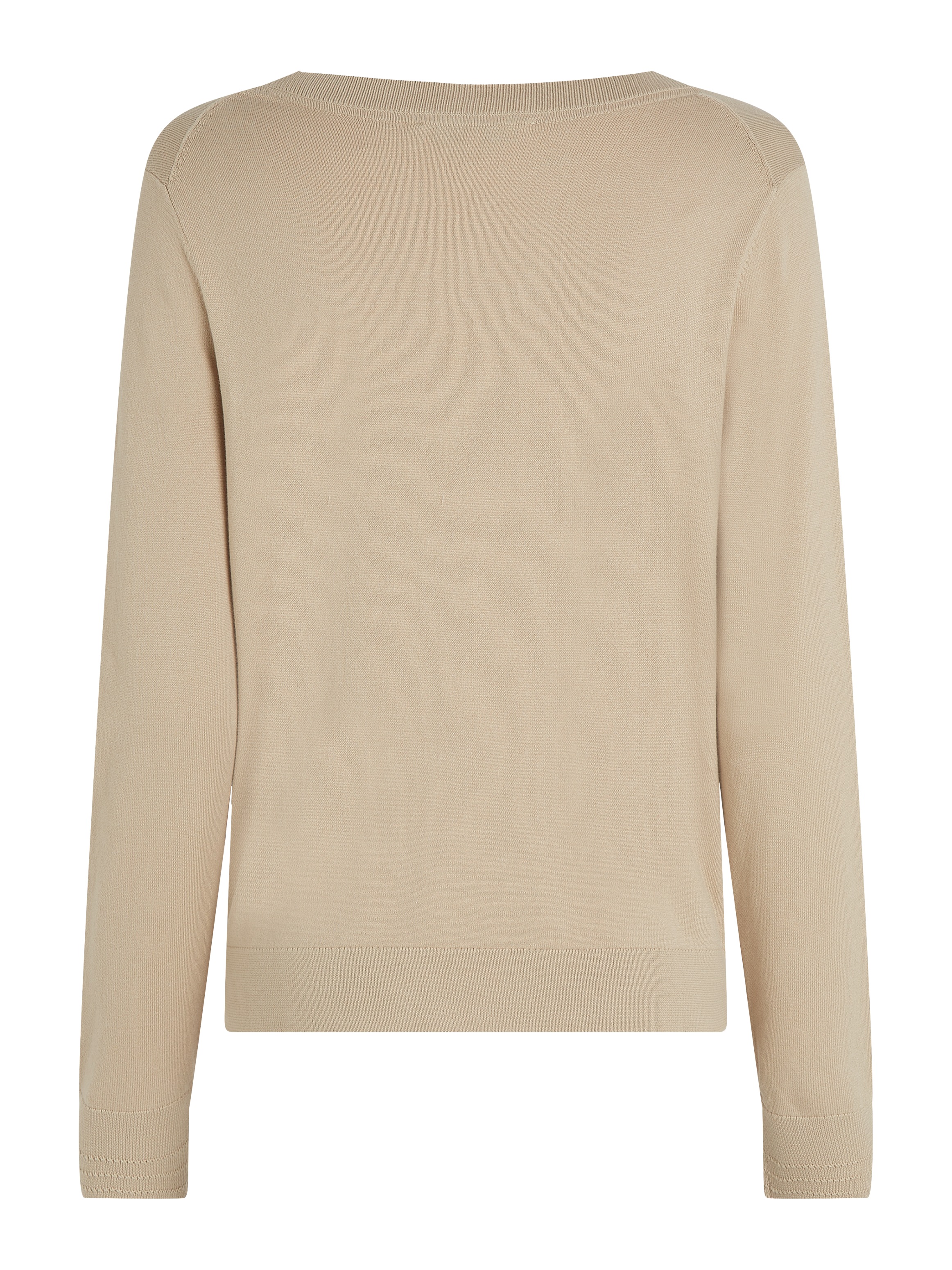 Tommy Hilfiger V-Ausschnitt-Pullover »CO JERSEY STITCH V-NK SWEATER mit V-Ausschnitt und Ripp«, unifarben, casual, regular fit, Baumwollmix, V-Ausschnitt