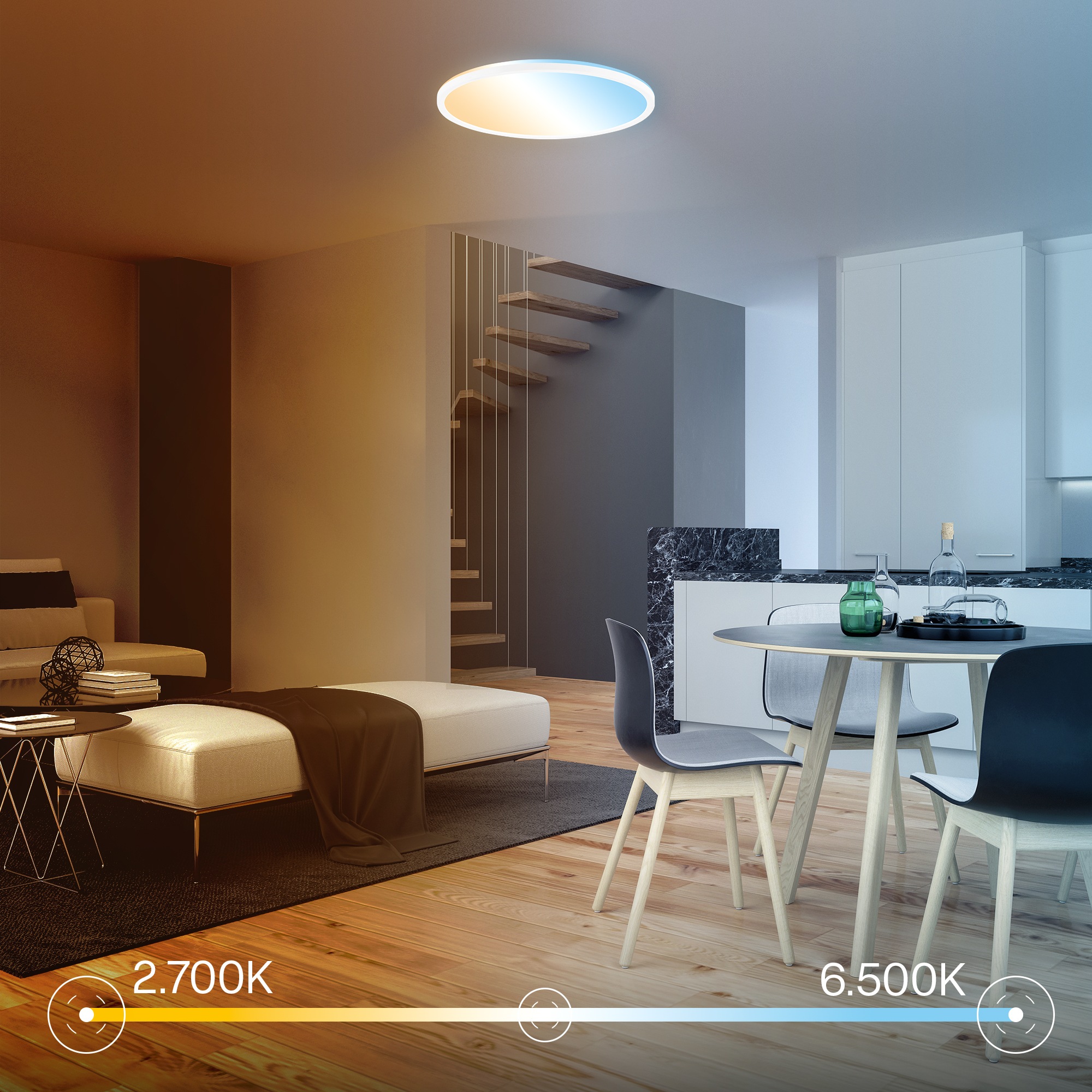 B.K.Licht LED Panel »SHALLOW« LED-Board 1 Stk. warmweiß - kaltweiß 42x3 cm, Badlampe, Badezimmer, Küche, Wohnzimmer