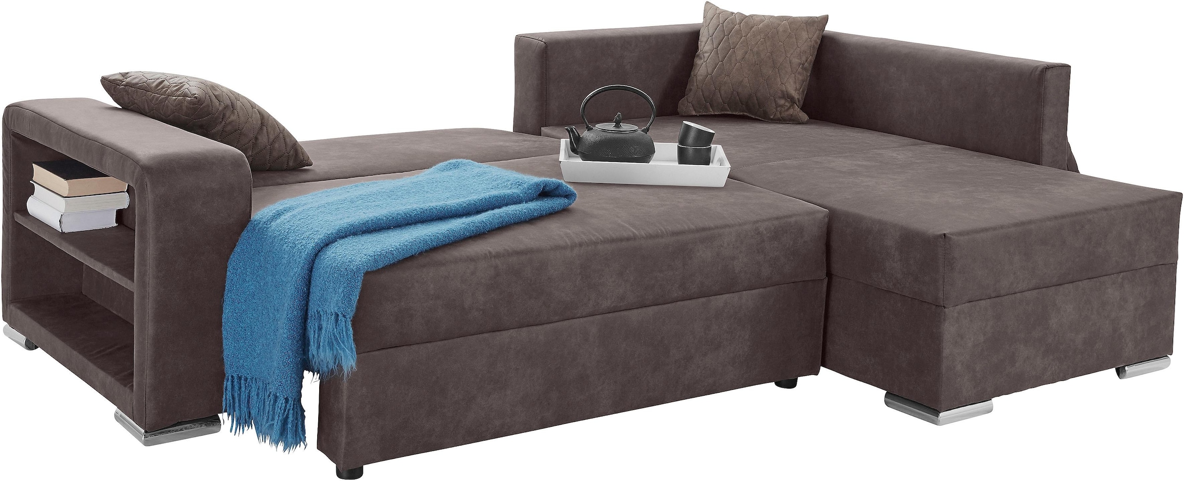 COLLECTION AB Ecksofa »John L-Form«, inklusive Bettfunktion und Bettkasten