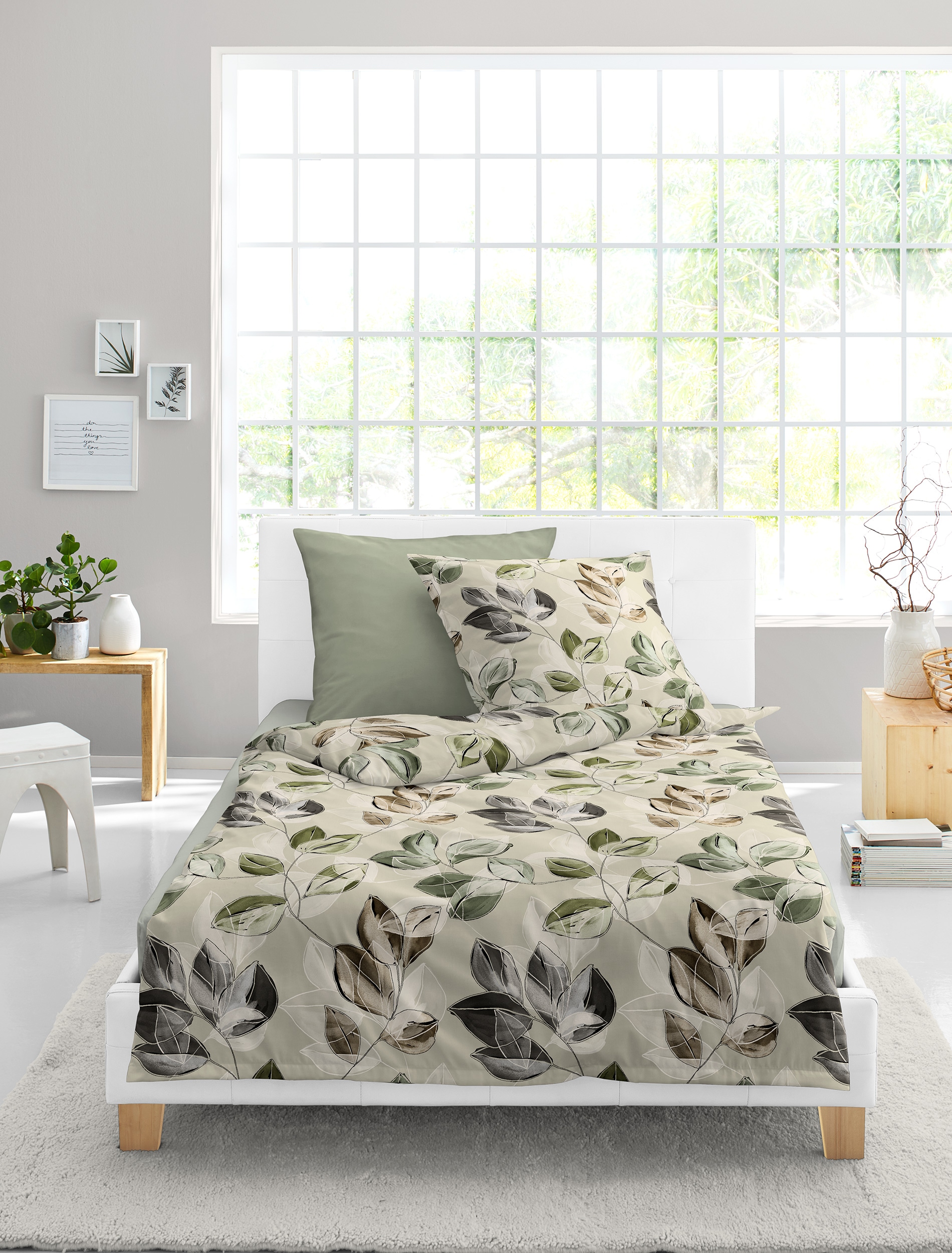 BIERBAUM Bettwäsche »4136« 2 Stk. tlg. Biber, 100 % Baumwolle, pflegeleicht, kuschelig weich