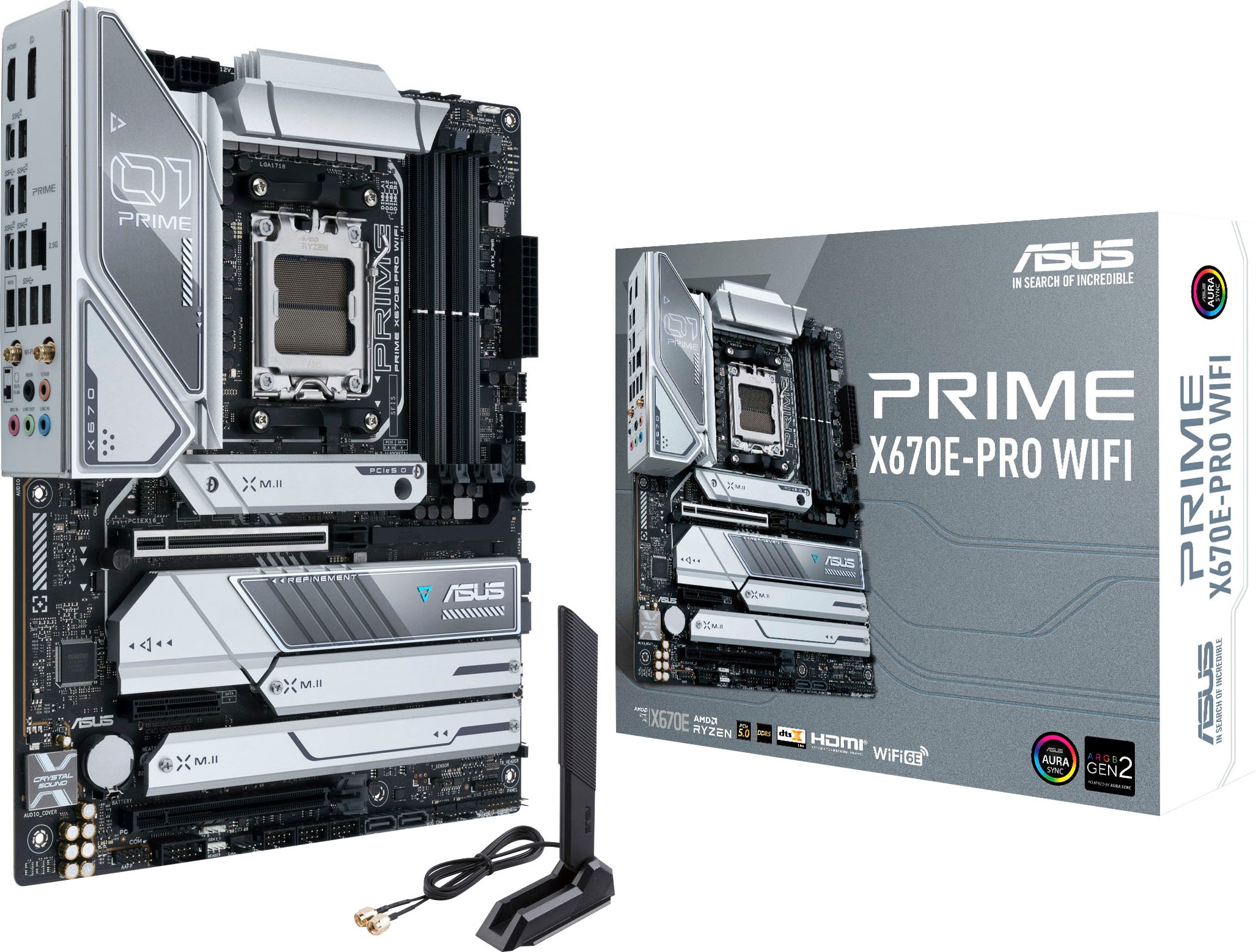 Asus Mainboard »PRIME X670E-PRO WIFI«, Ryzen 7000, ATX, PCIe 5.0, DDR5-Speicher, 4x M.2, USB 3.2 Gen