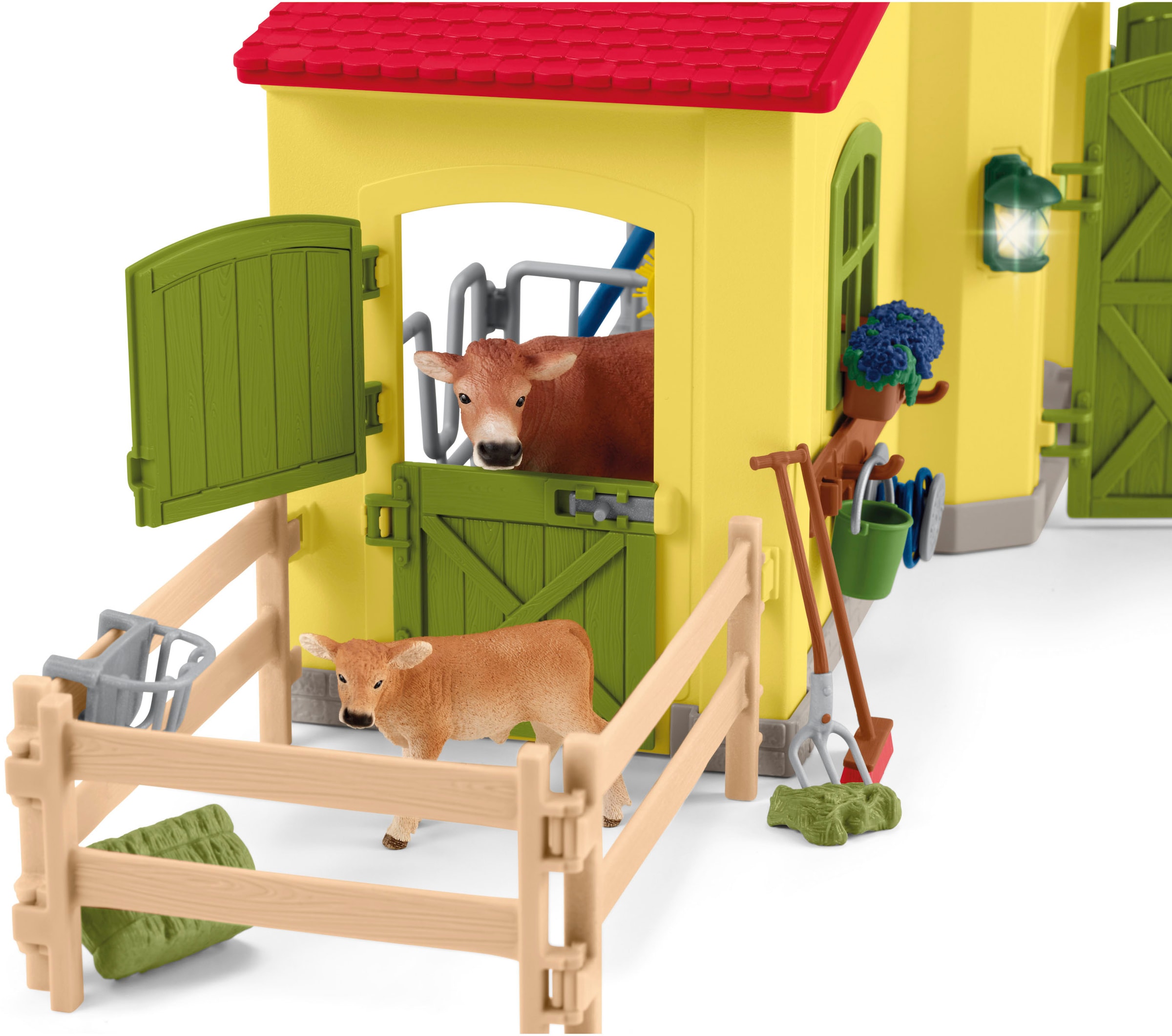 Schleich® Spielwelt »FARM WORLD, Großer Stall mit Tieren und Zubehör (42605)«, Made in Europe