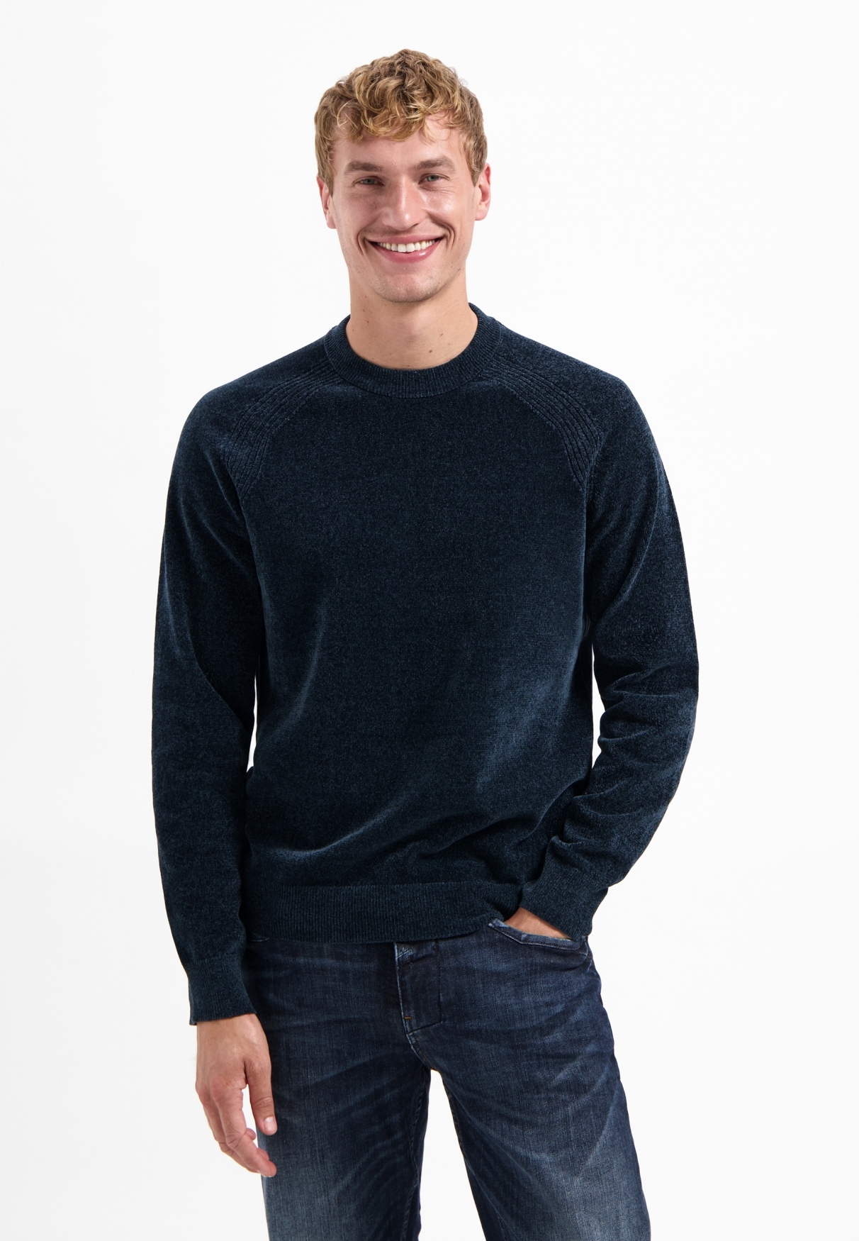 NO EXCESS V-Ausschnitt-Pullover »No Excess Chenille-Pullover«