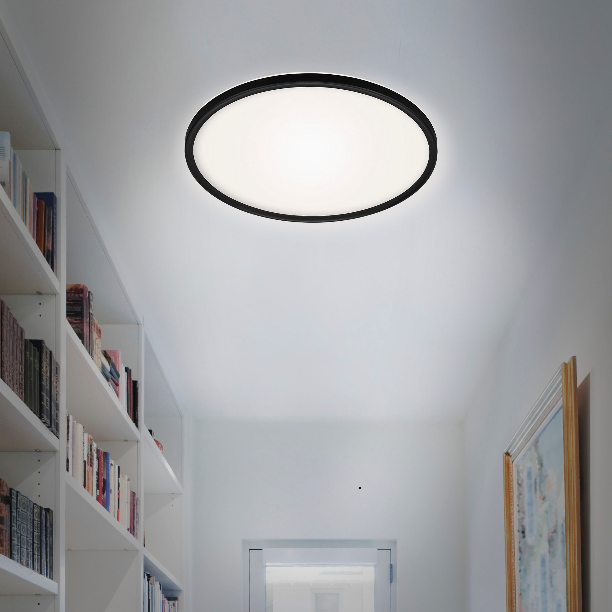 Briloner Leuchten LED Panel »7157415 SLIM«, Leuchtmittel LED-Board | LED fest integriert, Deckenlampe, 42x2,9cm, Schwarz, 22W, Wohnzimmer, Schlafzimmer, Küche