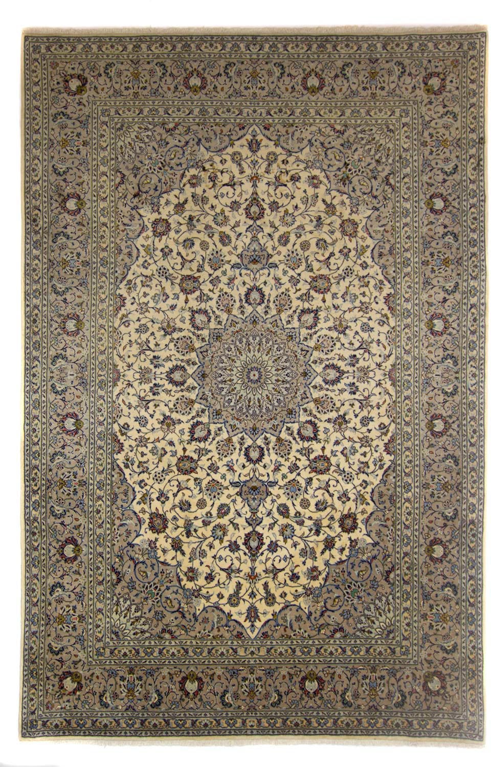 morgenland Wollteppich »Keshan Medaillon Beige chiaro 360 x 252 cm«, rechte günstig online kaufen