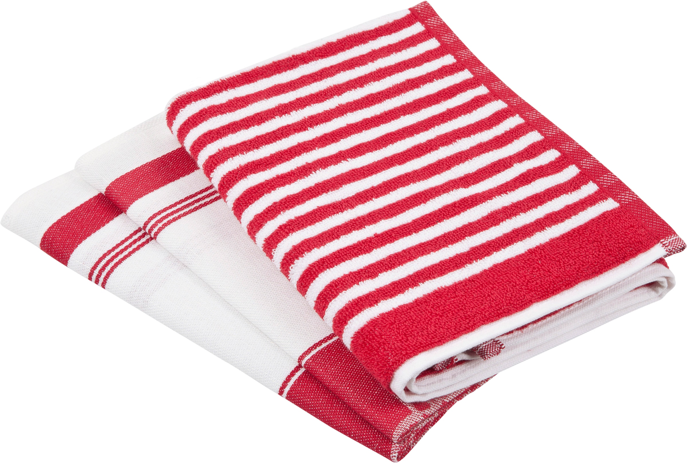 Ross Geschirrtuch "Exclusiv", rot, 3 Stk., 100 % Baumwolle 50 % Baumwolle 50 % Leinen