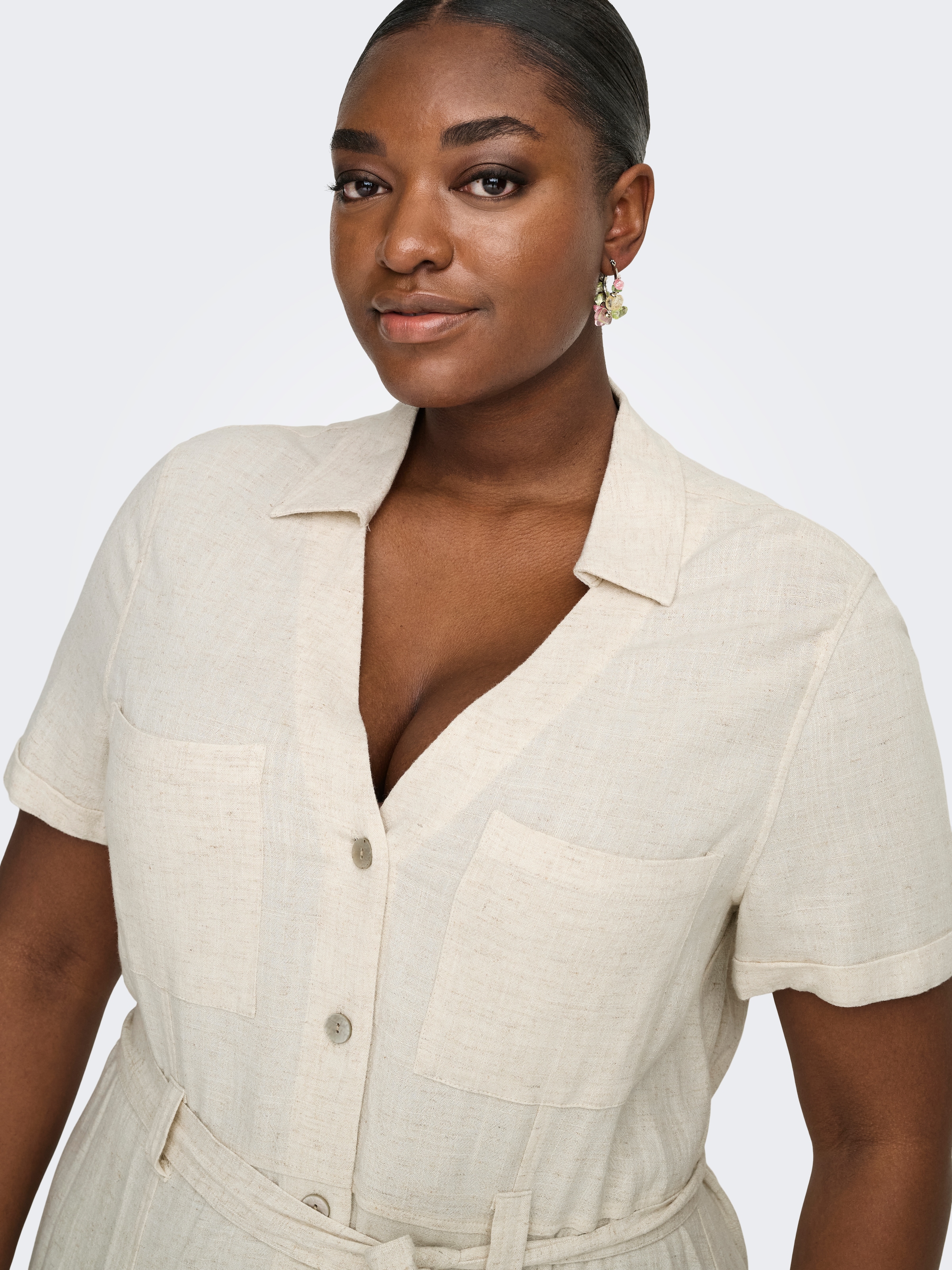 ONLY CARMAKOMA Blusenkleid »CARSIESTA SS LIN BL SHIRT DRESS PNT NOOS«