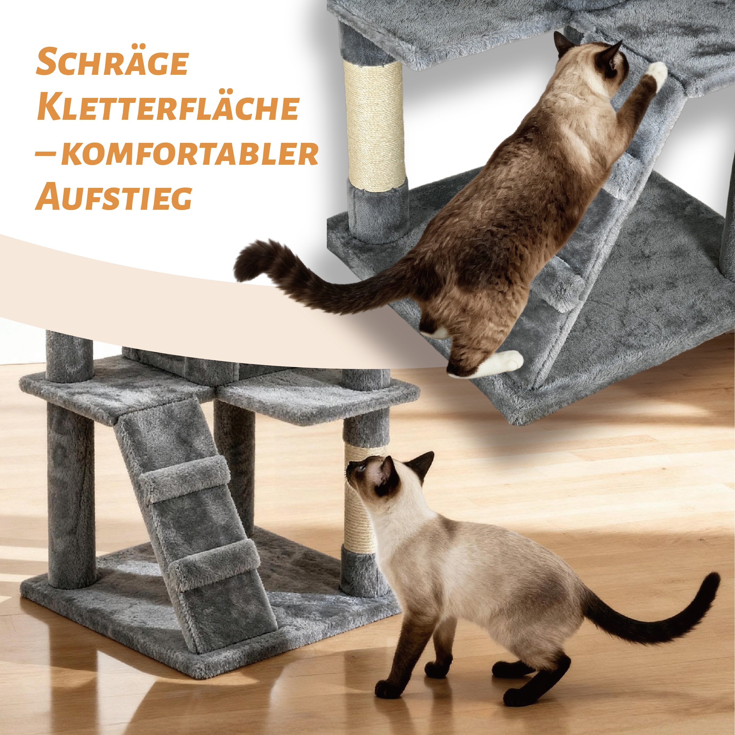 OTTO home Kratzbaum »Stubentiger« 156 cm hoch stabile Spanplatte, robuster Sisal und kuscheliger Plüsch