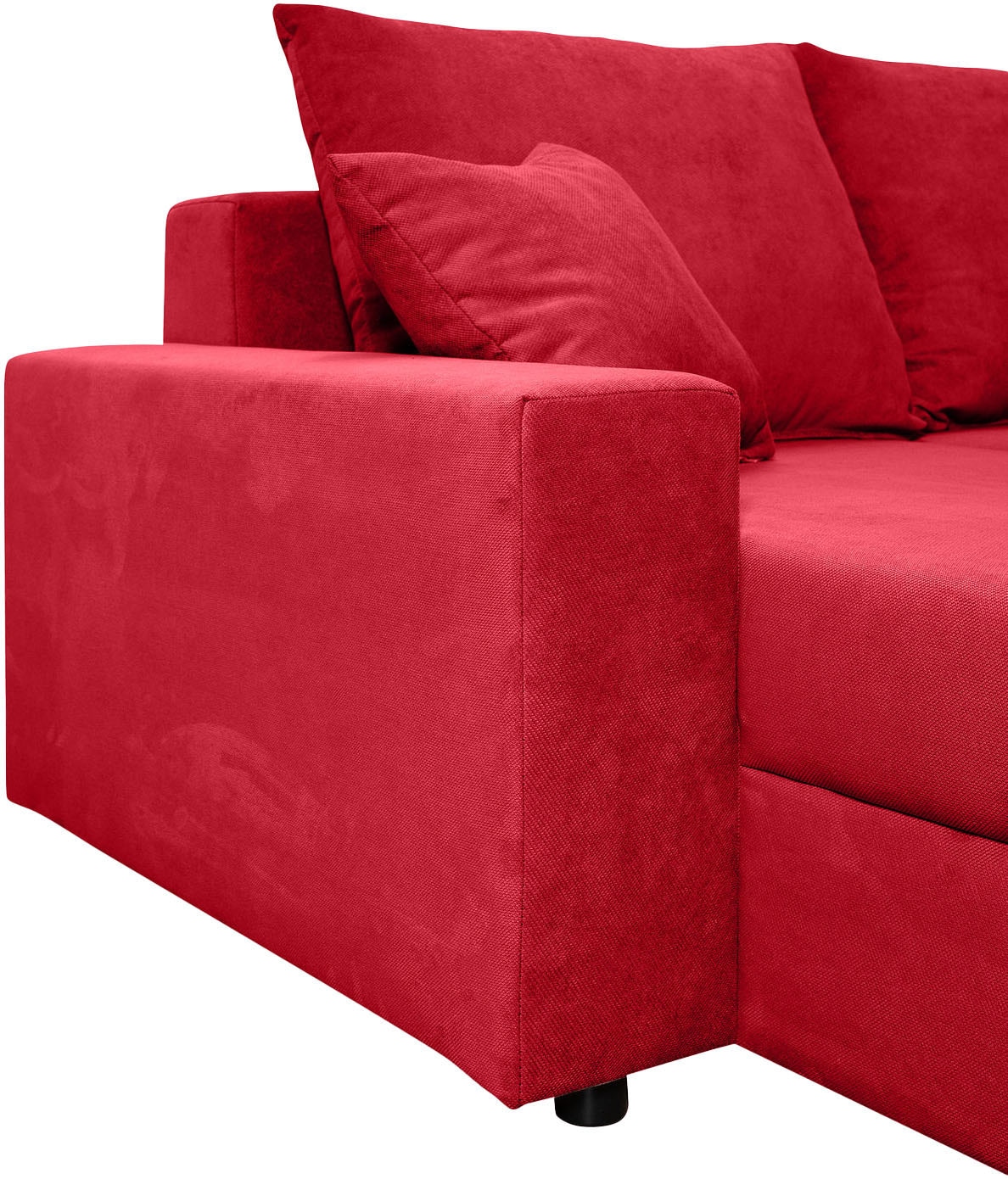 COLLECTION AB Wohnlandschaft »Pico U-Form, Breite 252, mit Schlaffunktion, Bettkasten & Zierkissen«, Liegefläche 117x220 cm