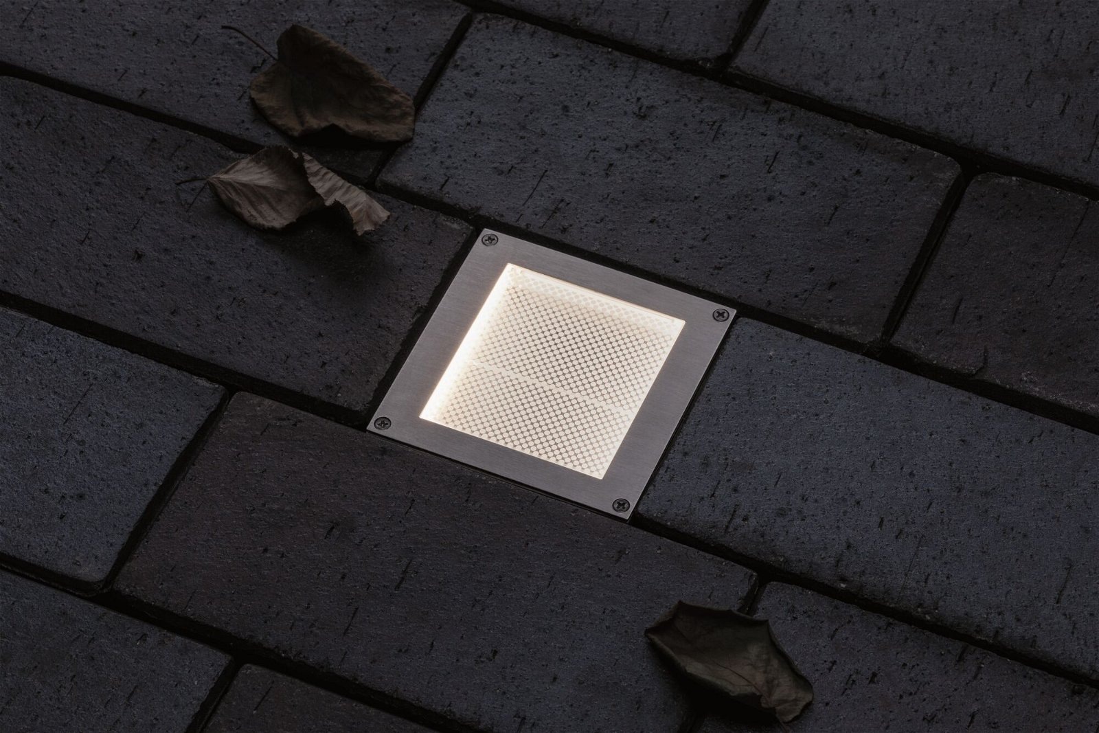 Paulmann LED Einbauleuchte »Brick IP67 eckig 100x100mm 1W 18lm 230V Edelstahl«, 1 flammig, Bodeneinbauleuchte Smart Home Zigbee 3.0, Insektenfreundlich
