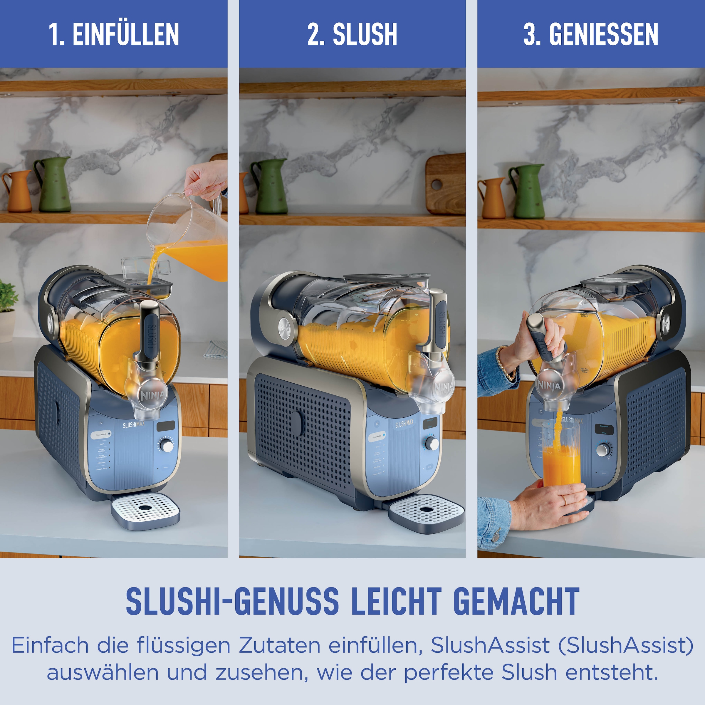NINJA Slush-Eismaschine »SLUSHi MAX – Cyberspace FS605EUBL« 3,31 l 440 W für gefrorene Getränke, SlushAssist-Technologie