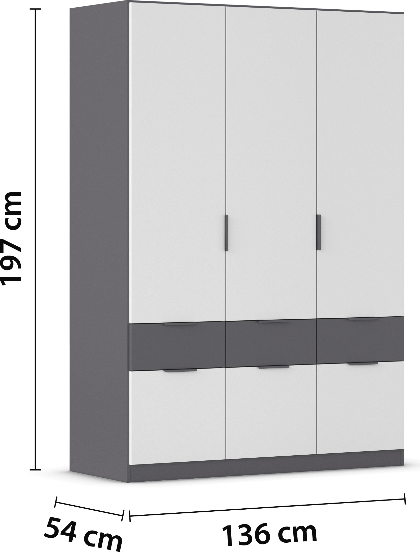 rauch Kleiderschrank »Kleiderschrank Schrank Garderobe Wäscheschrank DUNDEE«, (mit 3 Griff-Varianten), Schubladen in zwei Höhen, optional mit Spiegel MADE IN GERMANY