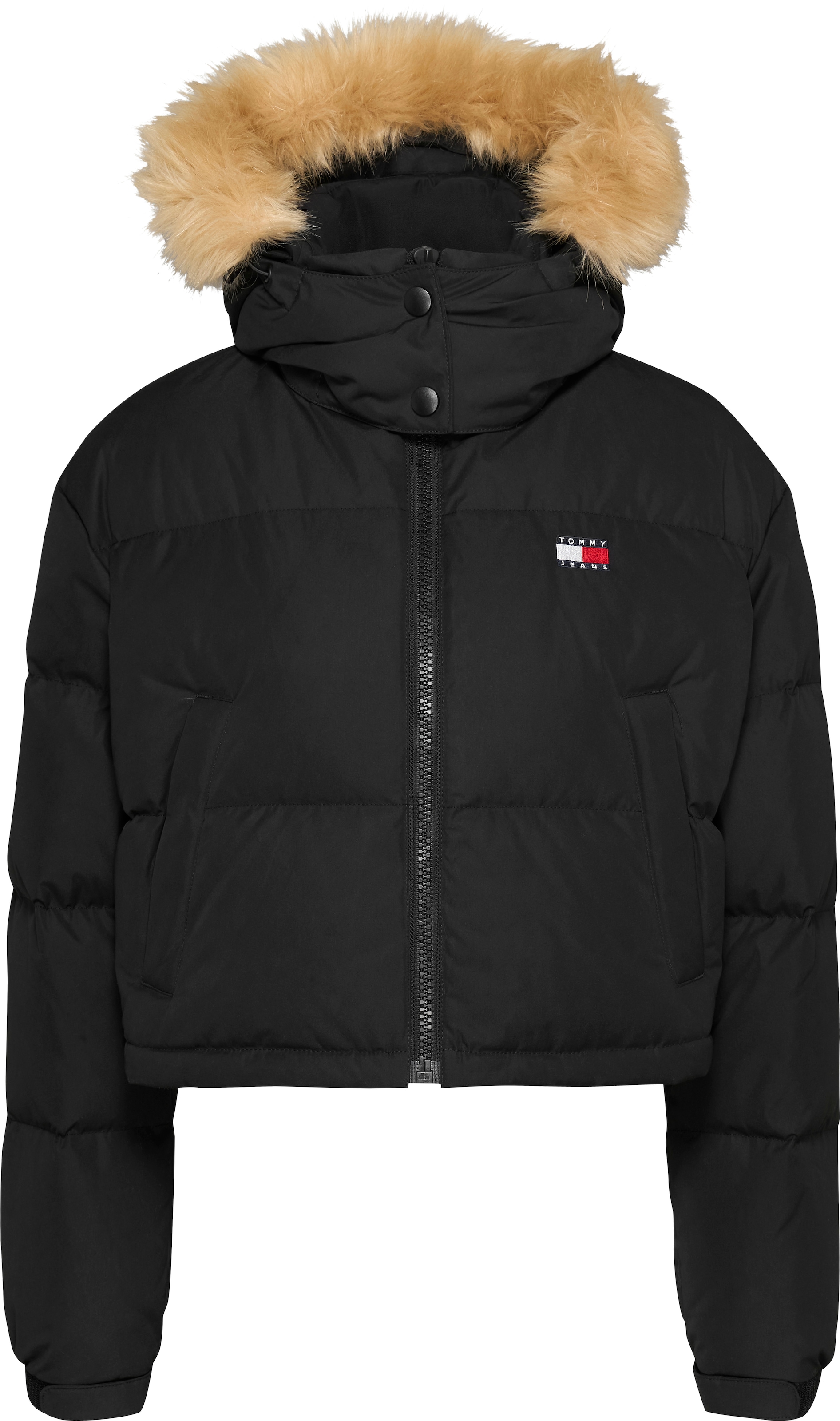 Tommy Jeans Steppjacke »TJW CRP ALASKA FAUX FUR HOOD«, mit Kapuze, mit Fellimitat